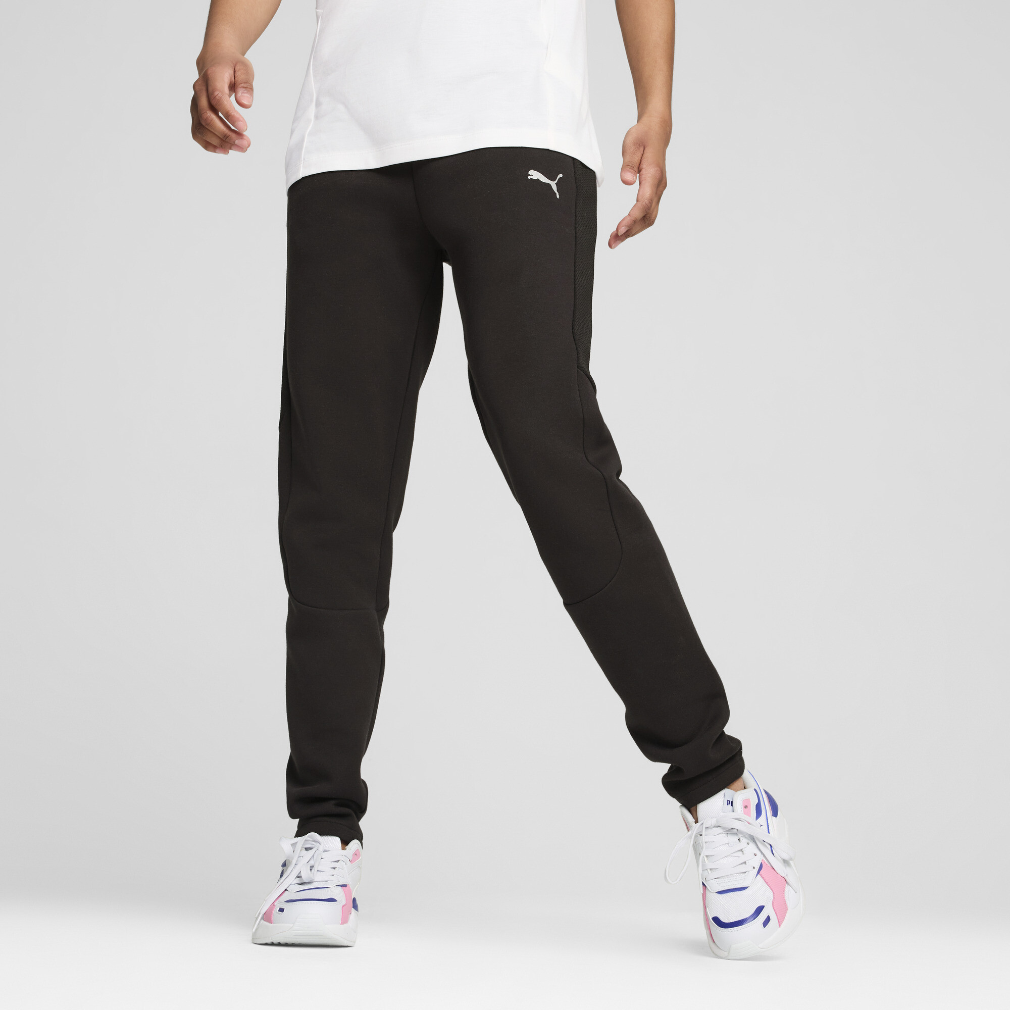 Women's Puma EVOSTRIPE Pants, Black, Size L, Clothing