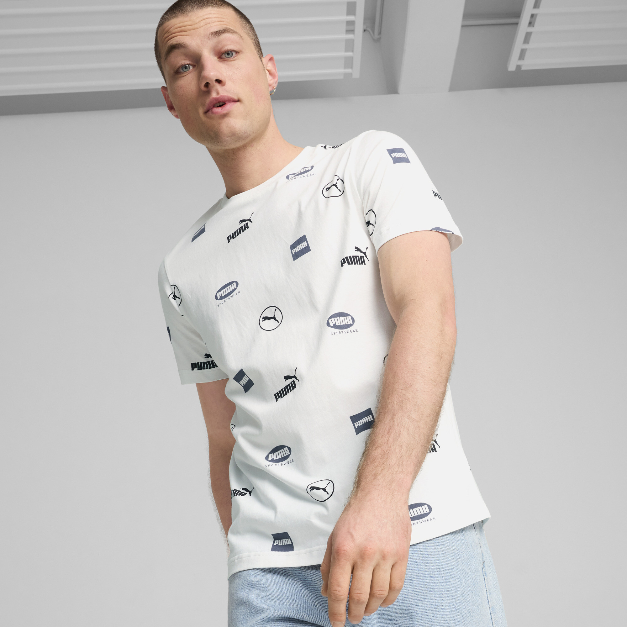 Puma POWER T-Shirt Herren | Mit Camouflage | White | Größe: S