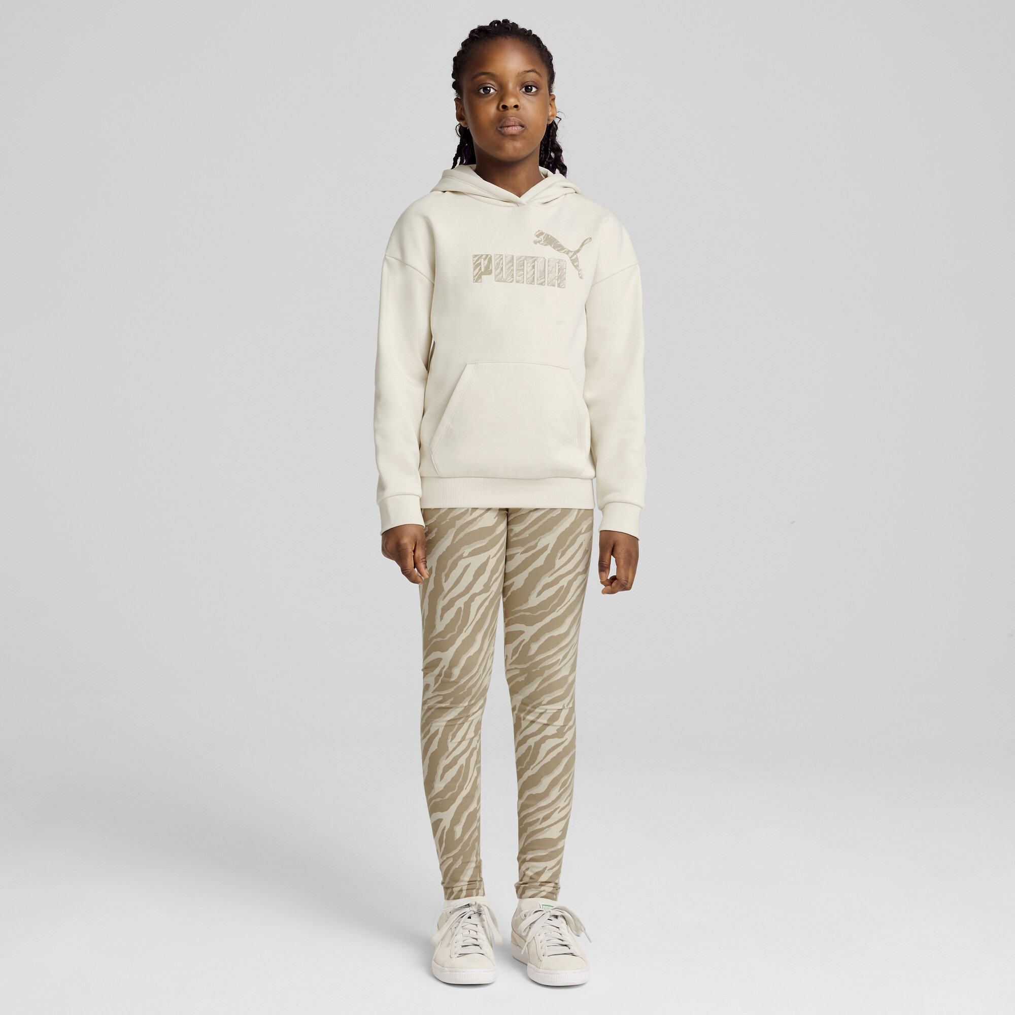 Puma ESS+ ANIMAL Hoodie Youth, White, Size 13-14Y, Kids