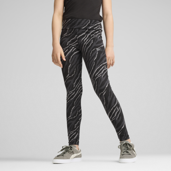 ESS+ ANIMAL Leggings Youth, PUMA Black, large-ZAF