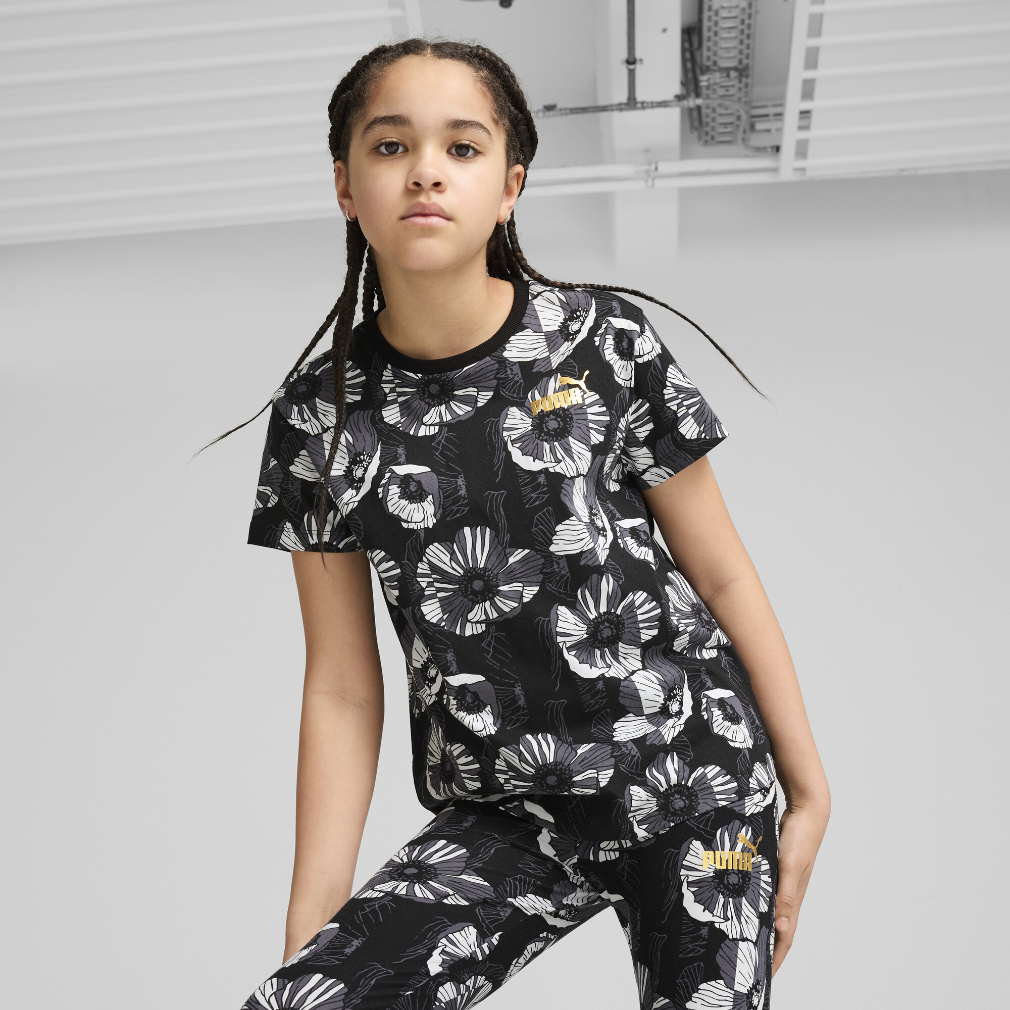 Puma ESS+ CLASS ACT T-Shirt Teenager Für Damen Für Kinder | Mit Print | Black | Größe: 9-10Y