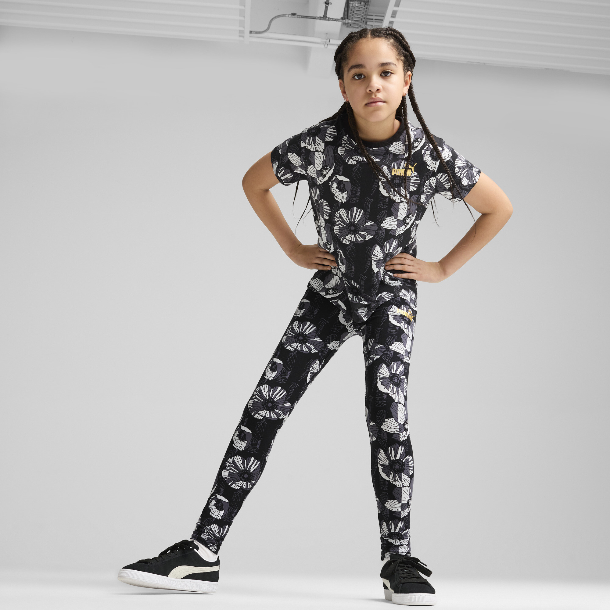 Women's Puma ESS+ CLASS ACT Tee Youth, Black, Size 7-8Y, Clothing