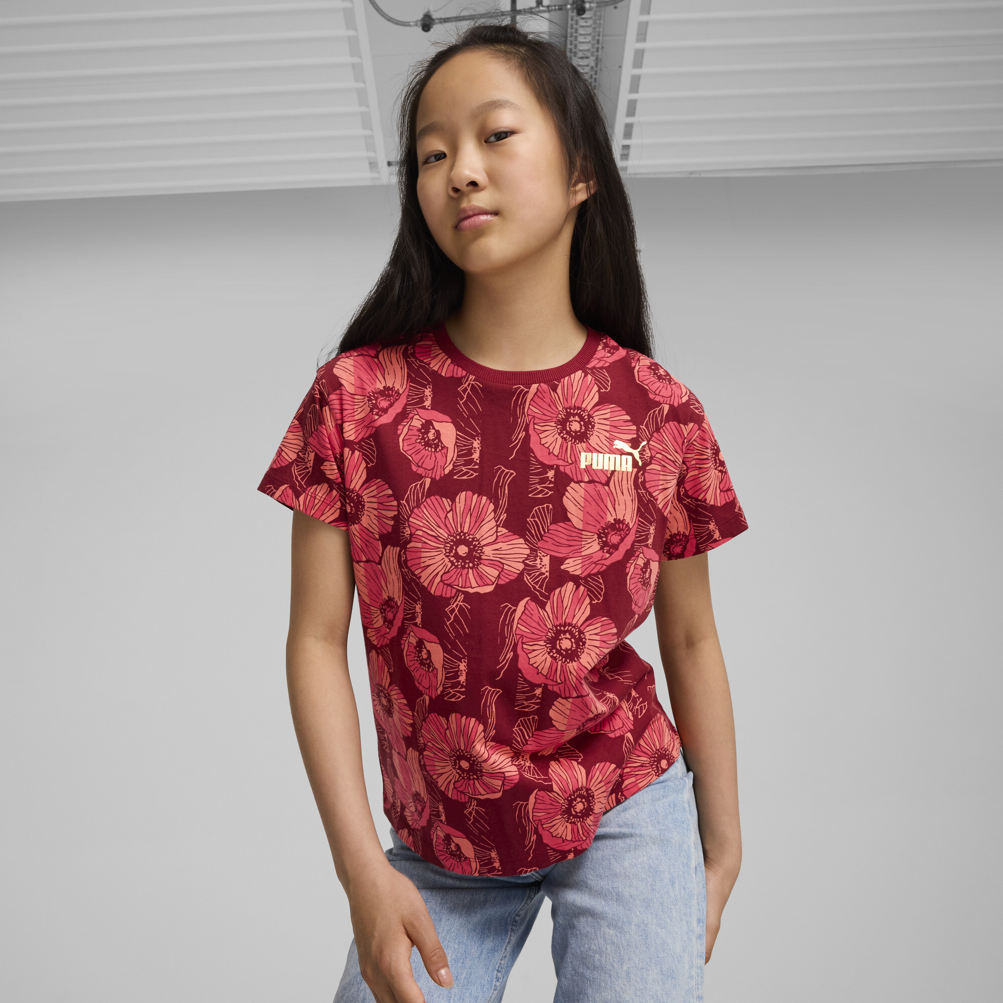 Puma ESS+ CLASS ACT T-Shirt Teenager Für Damen Für Kinder | Mit Print | Intense Red | Größe: 11-12Y