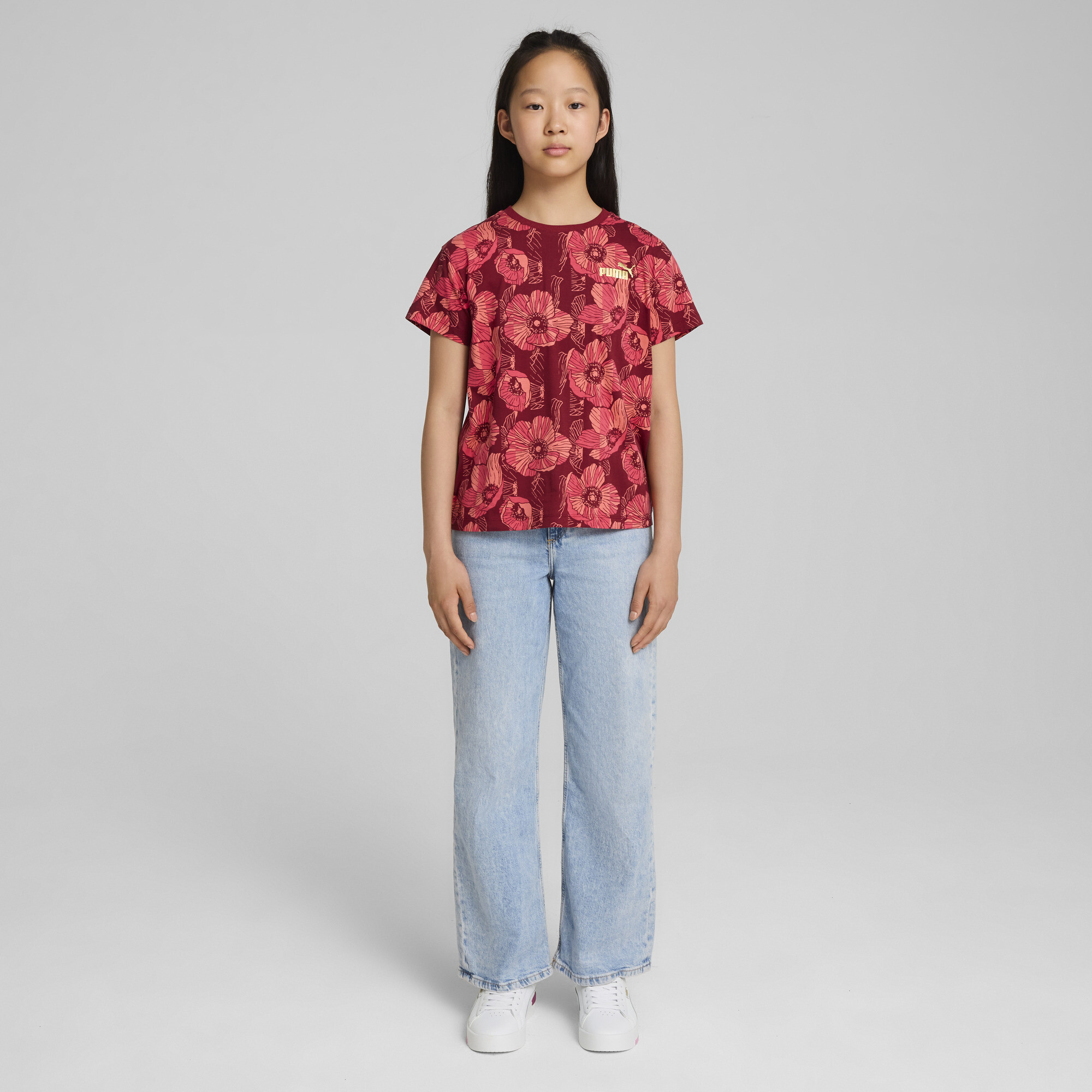 ESS+ CLASS ACT T-shirt voor Dames, Rood, Maat 7-8Y | PUMA
