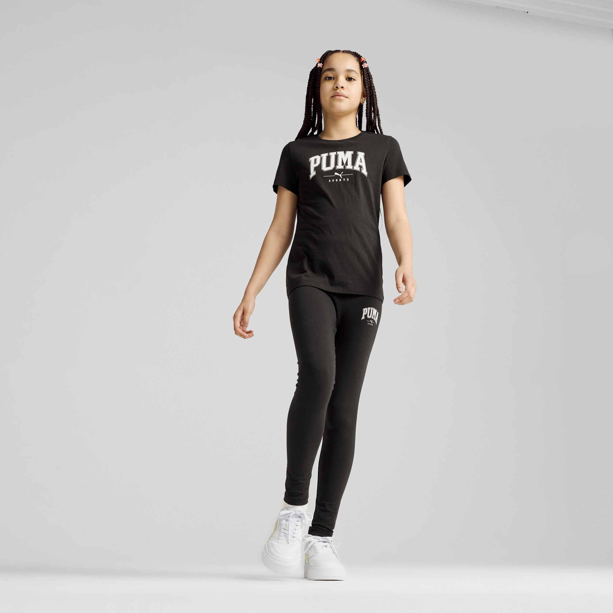 Women's Puma SQUAD Tee Youth, Black, Size 11-12Y, Clothing