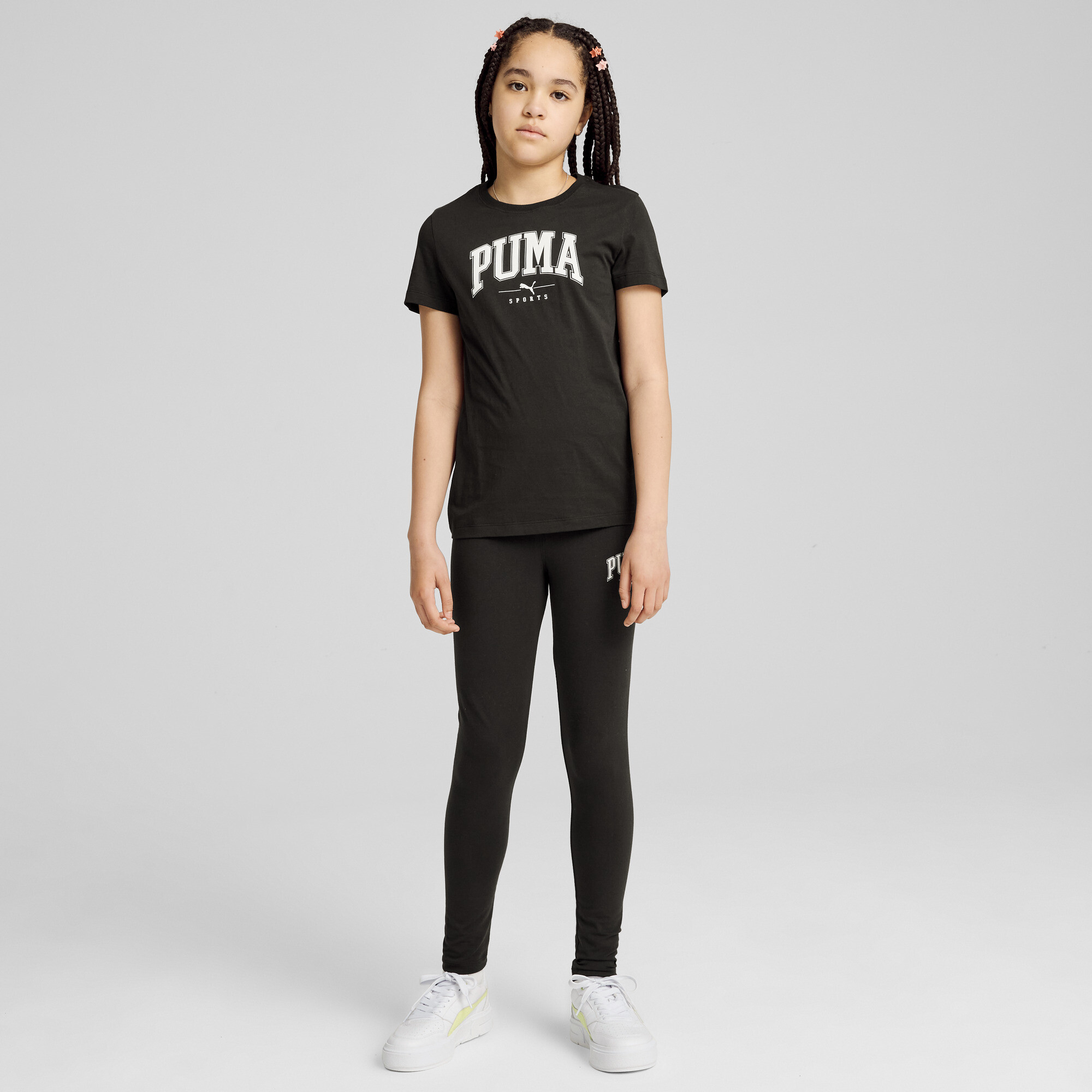 Women's Puma SQUAD Tee Youth, Black, Size 11-12Y, Clothing