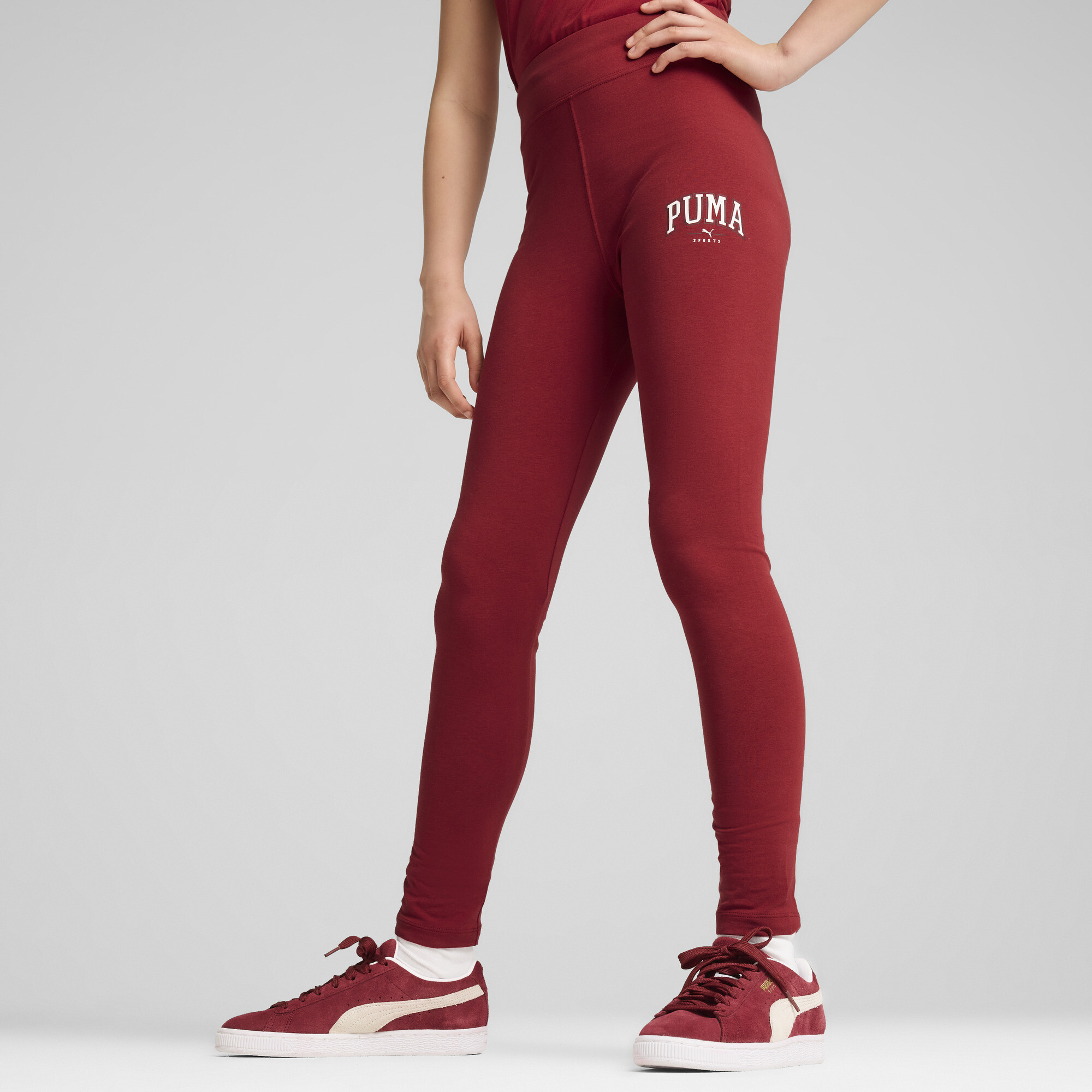 Women's Puma SQUAD Leggings Youth, Red, Size 9-10Y, Clothing