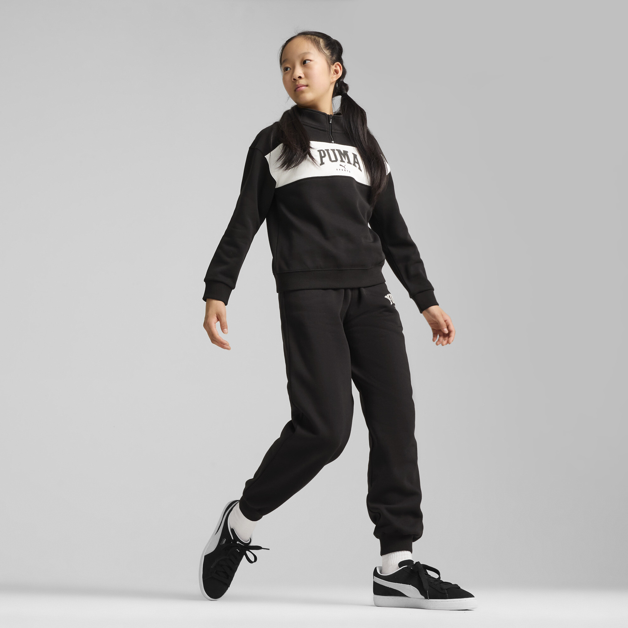 Women's Puma SQUAD Half-Zip Youth, Black, Size 9-10Y, Clothing