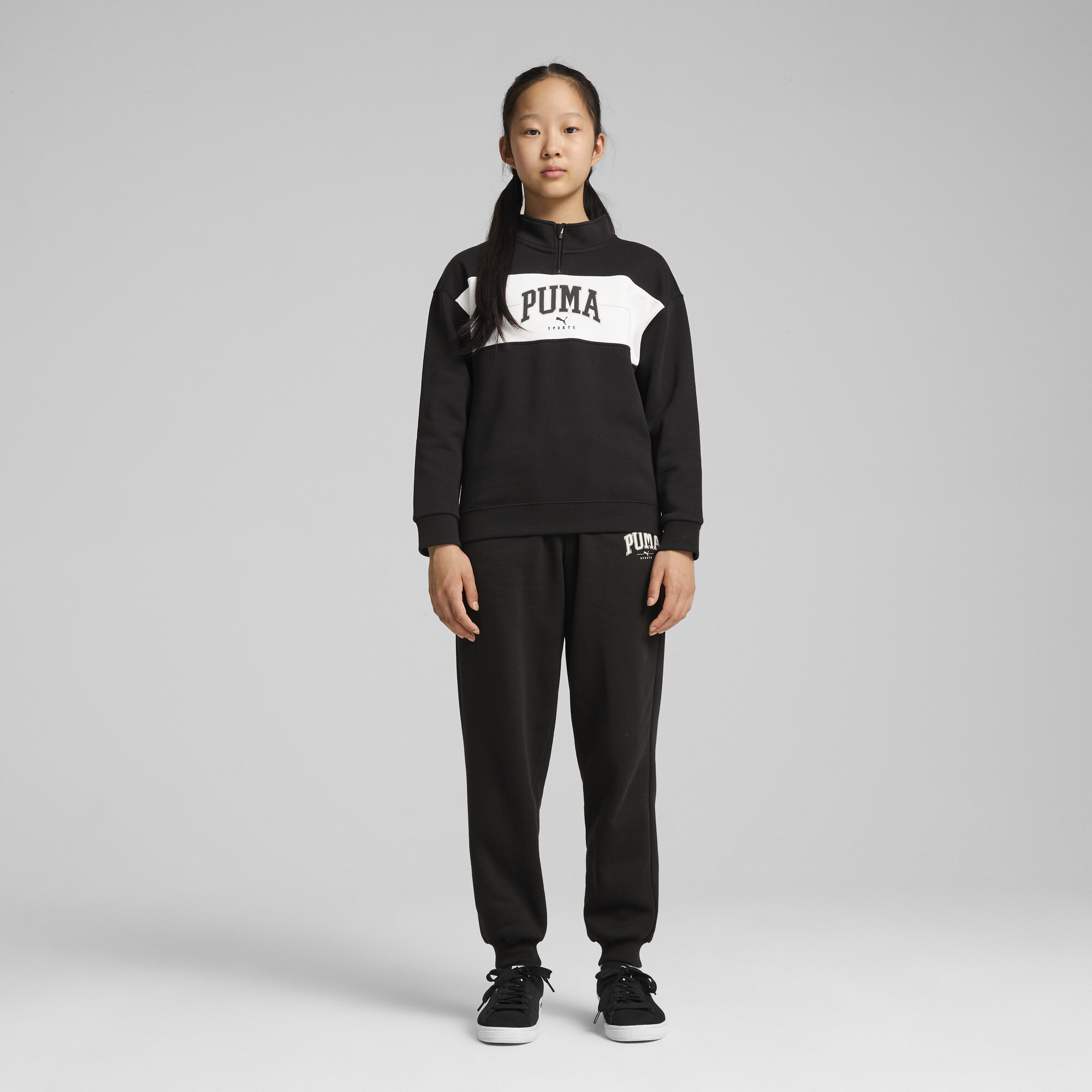 Women's Puma SQUAD Half-Zip Youth, Black, Size 9-10Y, Clothing