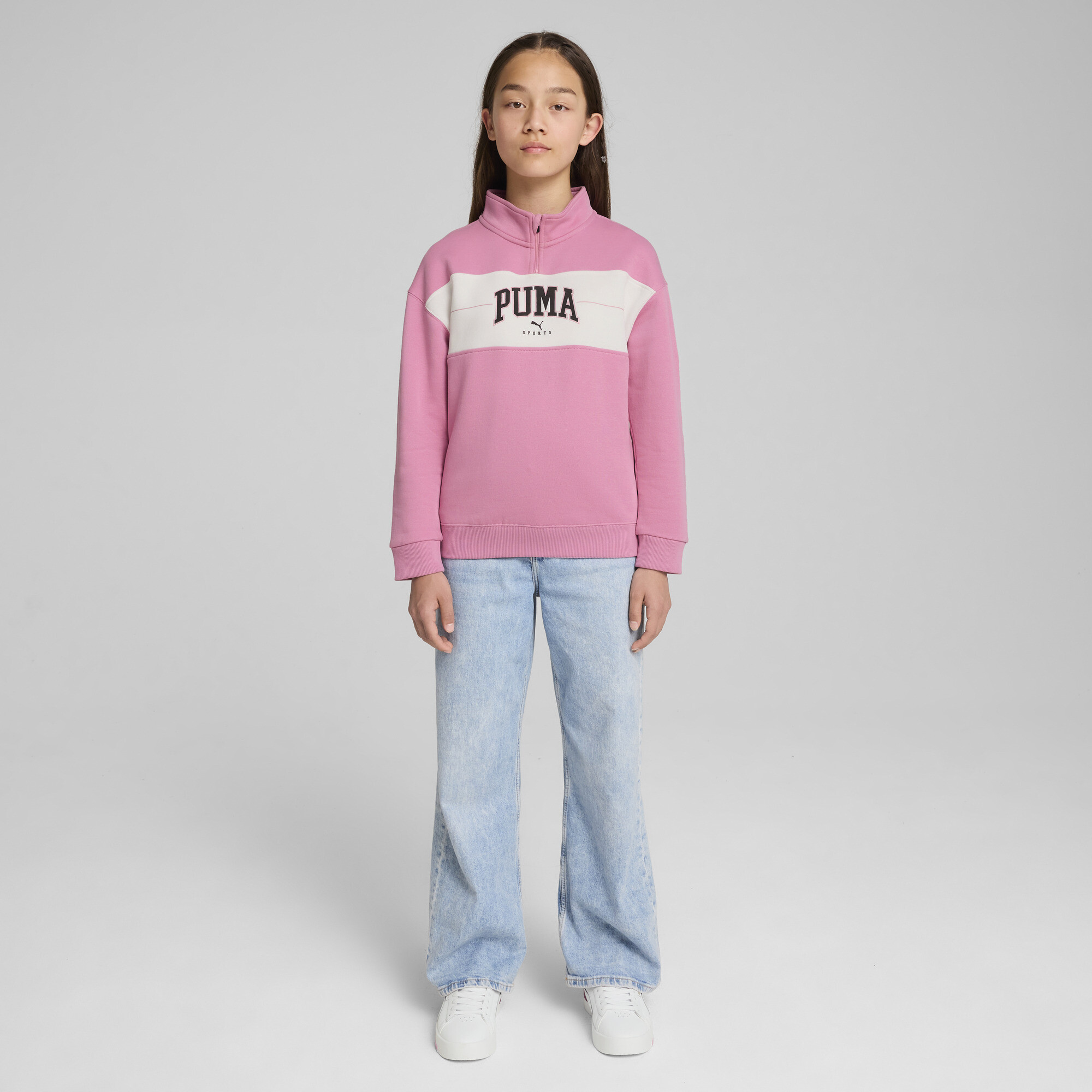 Women's Puma SQUAD Half-Zip Youth, Pink, Size 15-16Y, Clothing