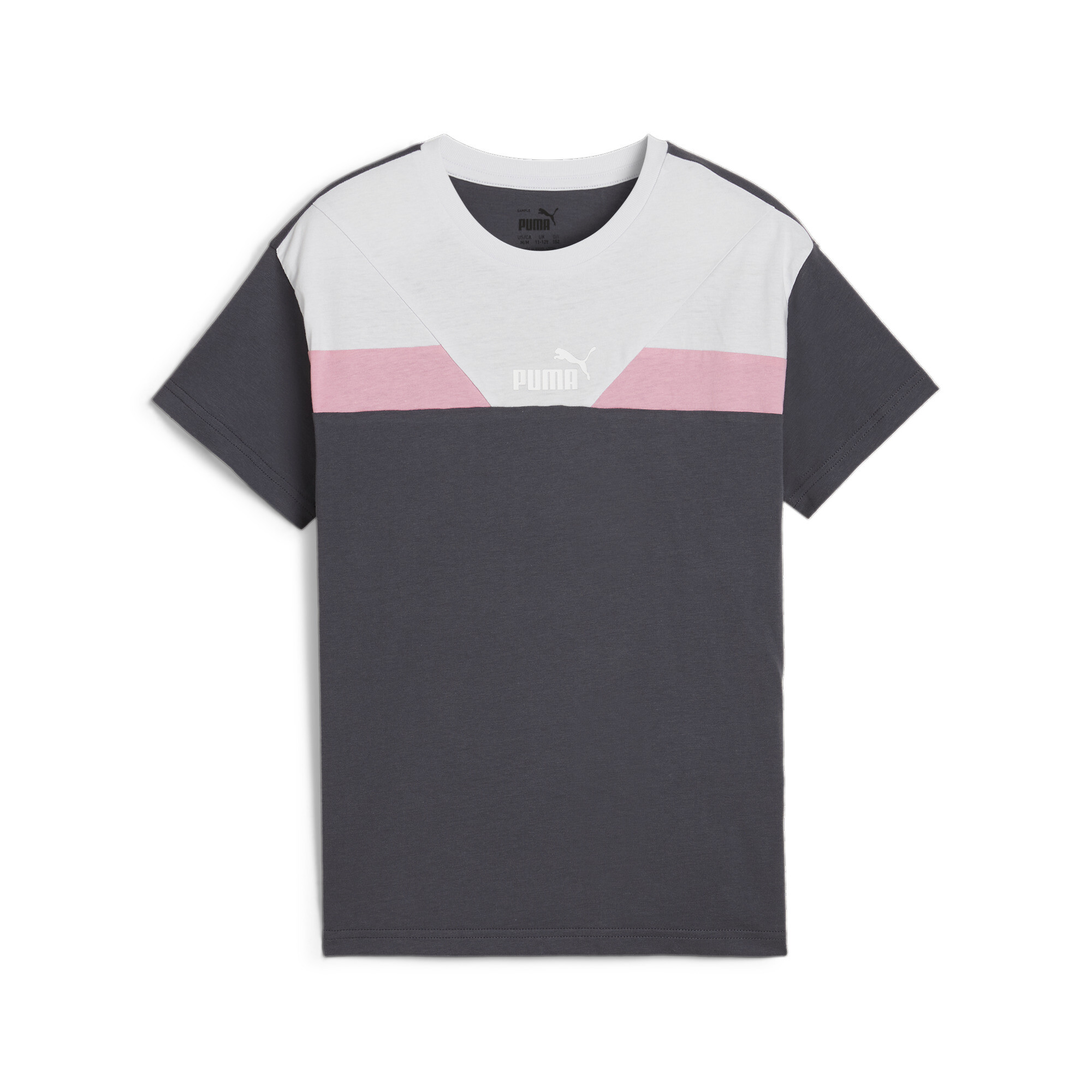 Puma POWER Relaxed T-Shirt Teenager Für Damen Für Kinder | Mit Color Blocking | Galactic Gray | Größe: 9-10Y