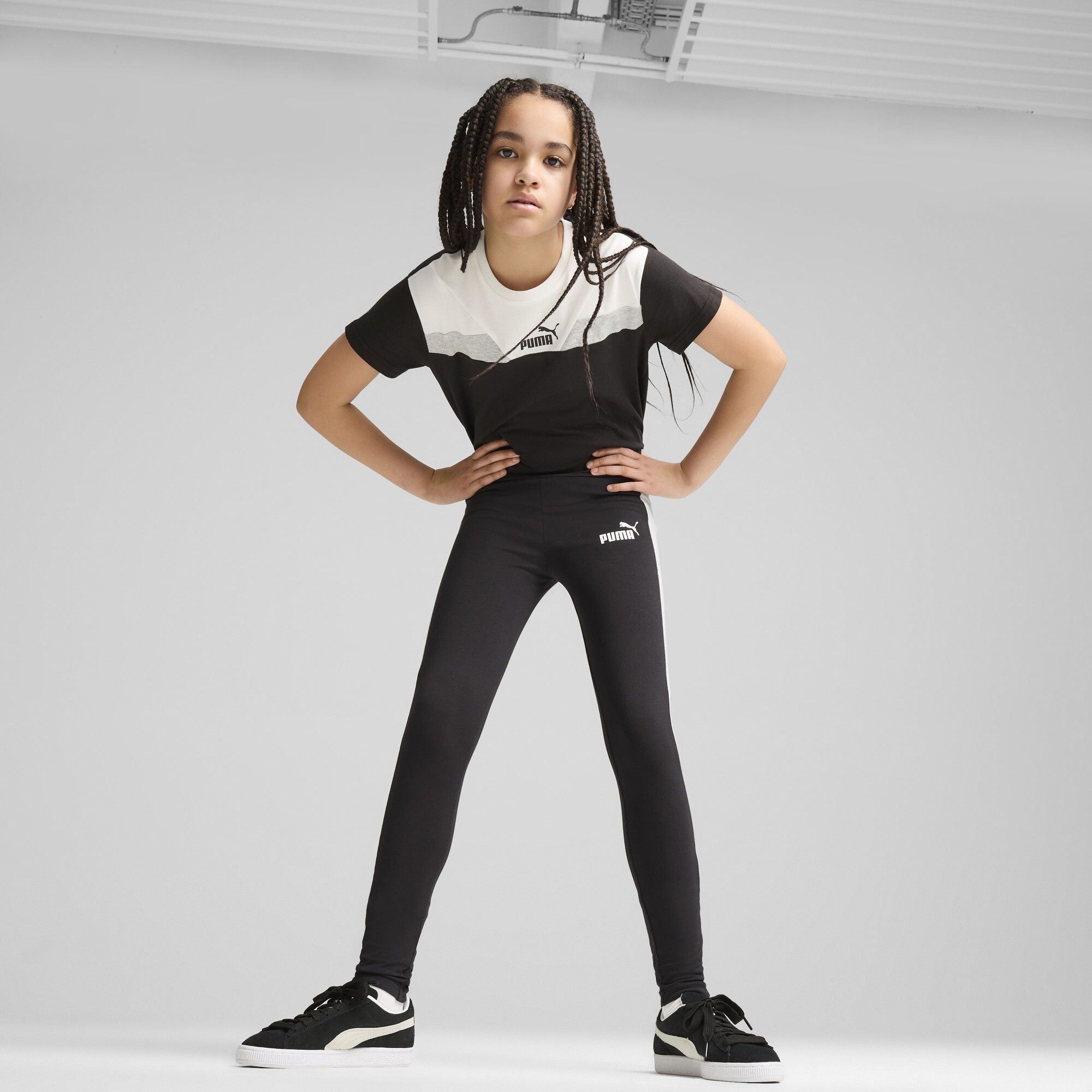 Women's Puma POWER Leggings Youth, Black, Size 13-14Y, Clothing