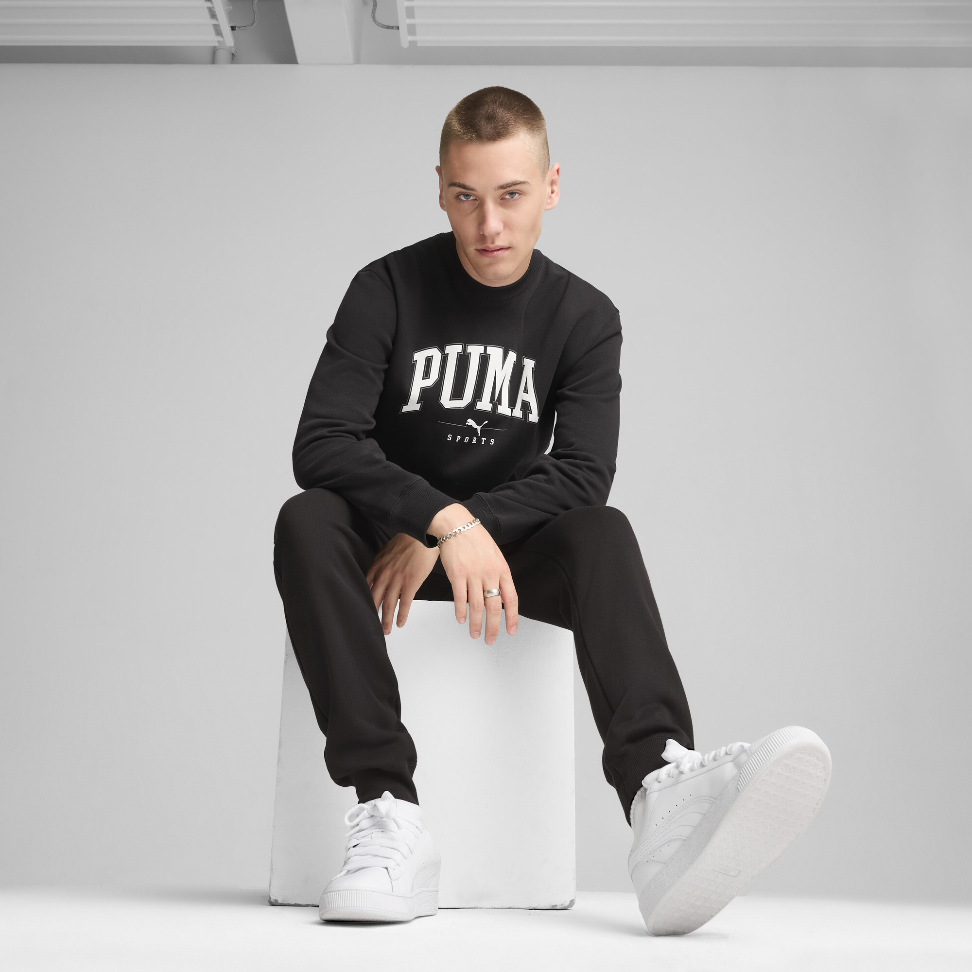 Men's Puma SQUAD Crewneck, Black, Size 3XL, Clothing