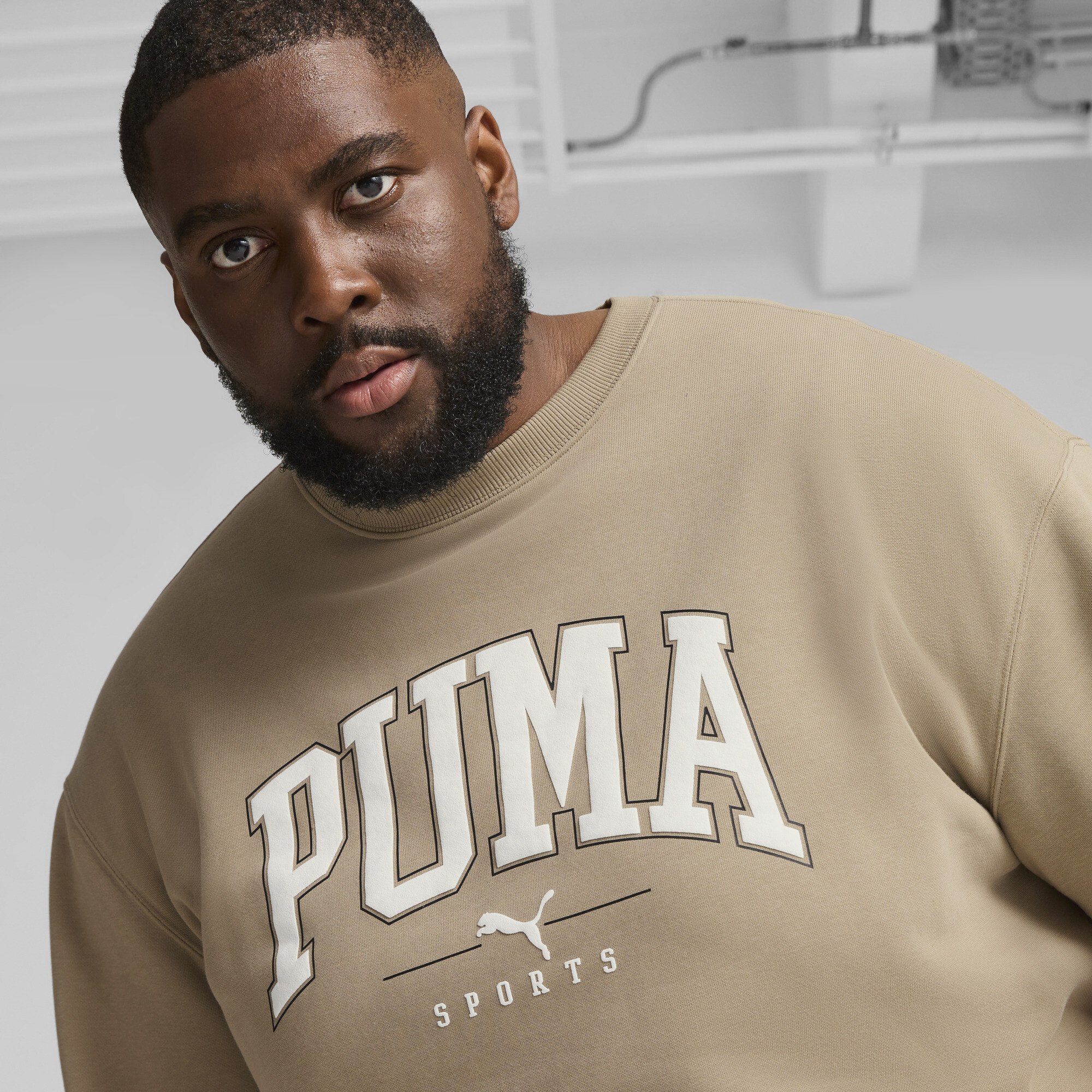 Men's Puma SQUAD Crewneck, Beige, Size L, Clothing