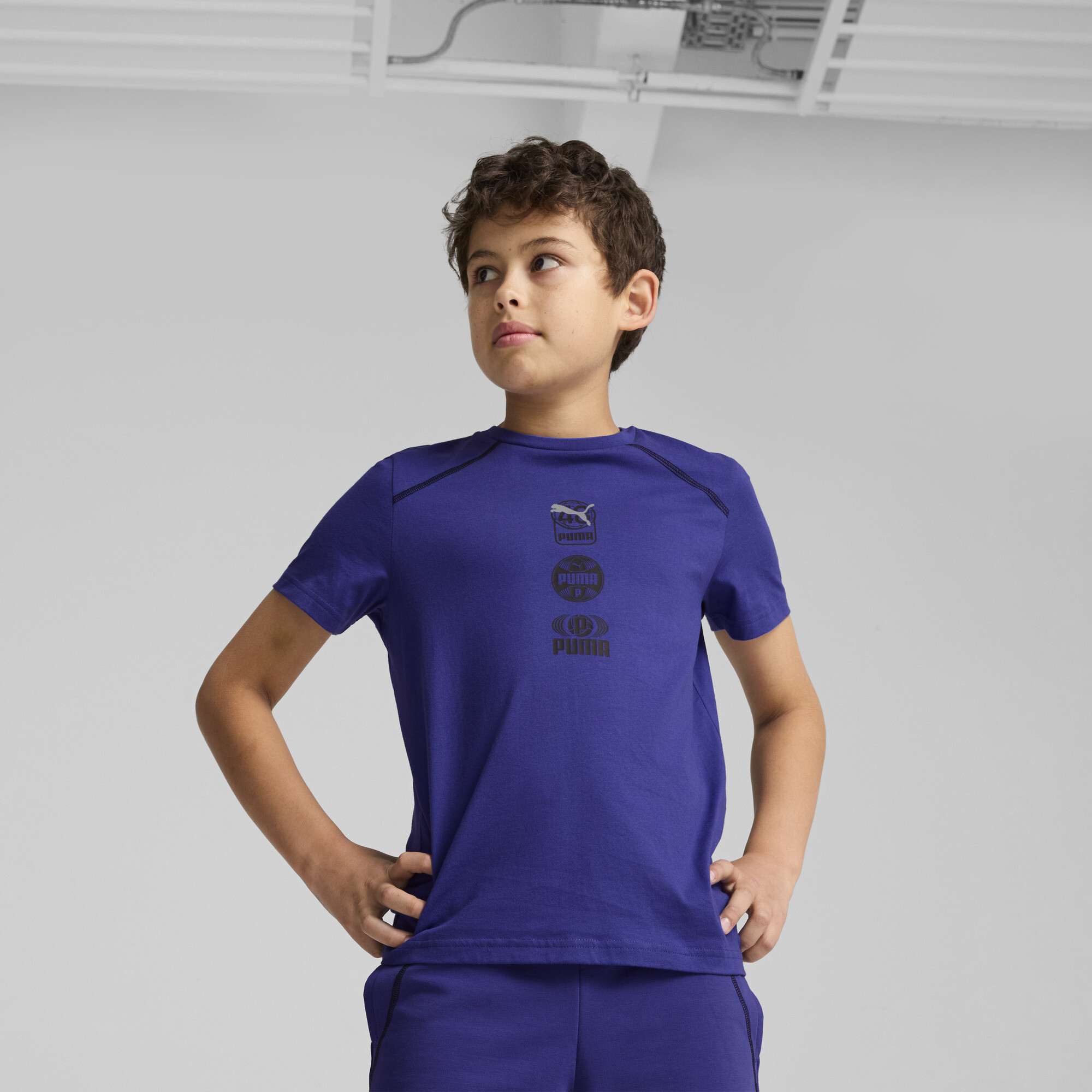 Men's Puma ACTIVE SPORTS Graphic Tee Youth, Blue, Size 5-6Y, Age