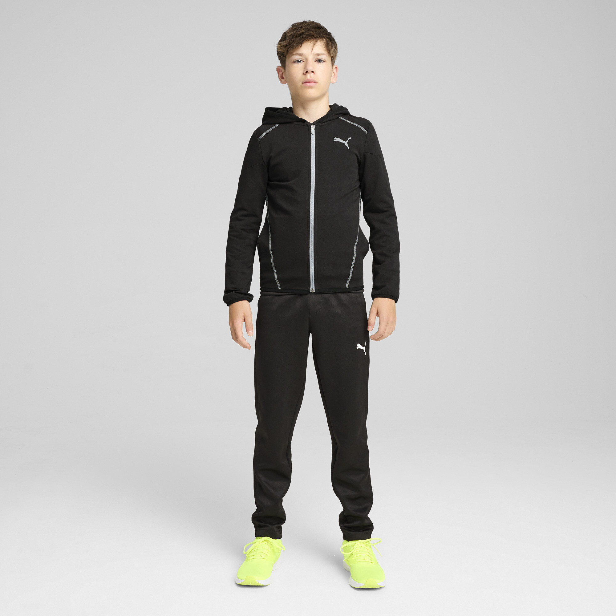 ACTIVE SPORTS hoodie met volledige ritssluiting voor Heren, Zwart, Maat 11-12Y | PUMA