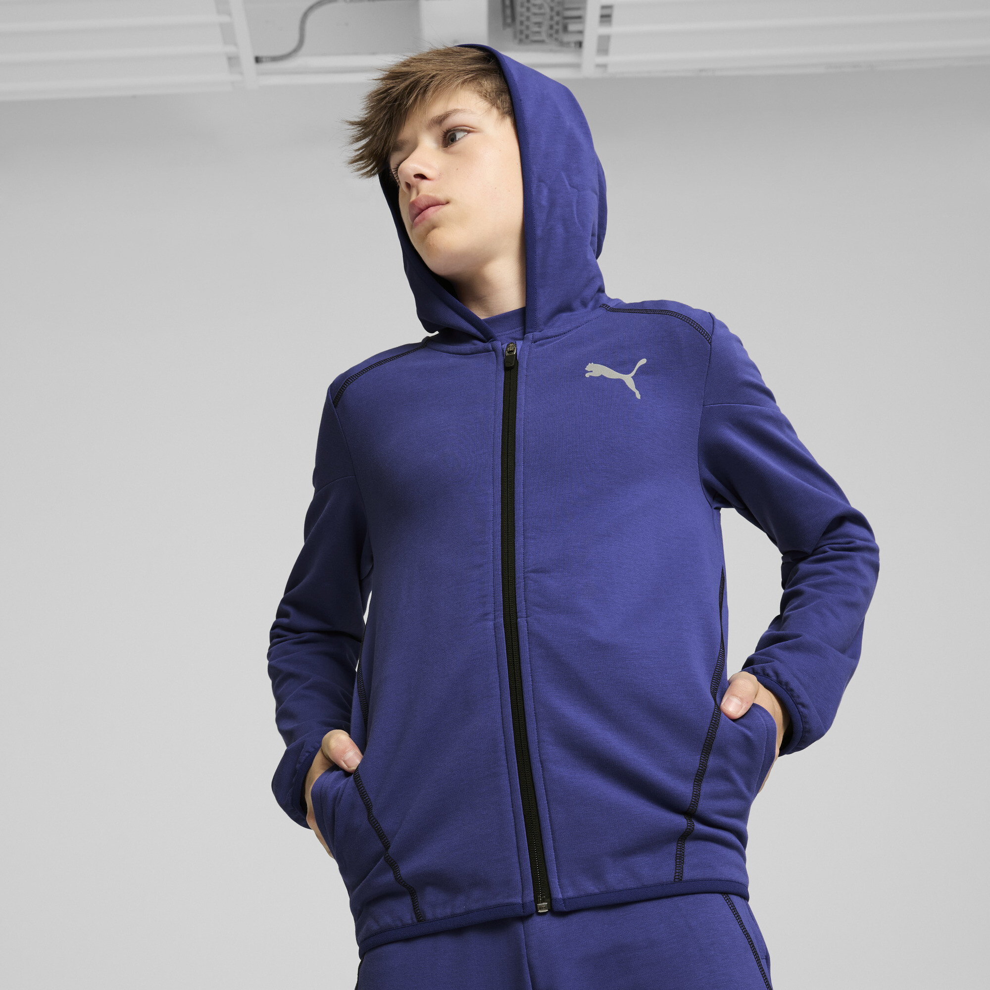 Puma ACTIVE SPORTS Kapuzenjacke Teenager Für Herren Für Damen Für Kinder | Mit Print | Lapis Lazuli | Größe: 5-6Y