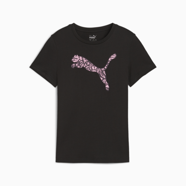 ESS+ TROPICAT Graphic Tee Youth, PUMA Black, large-MEX