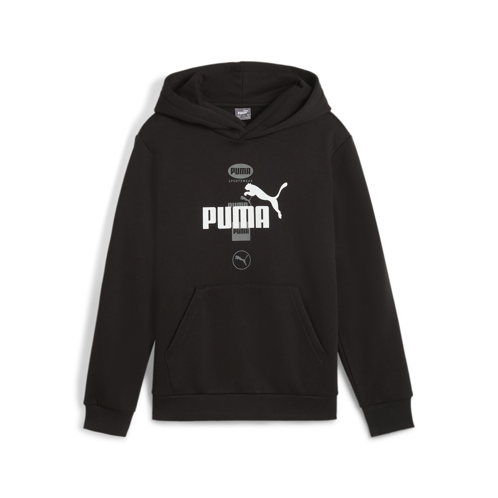 Puma POWER Graphic Hoodie Teenager Für Herren Für Damen Für Kinder | Mit Print | Black | Größe: 5-6Y