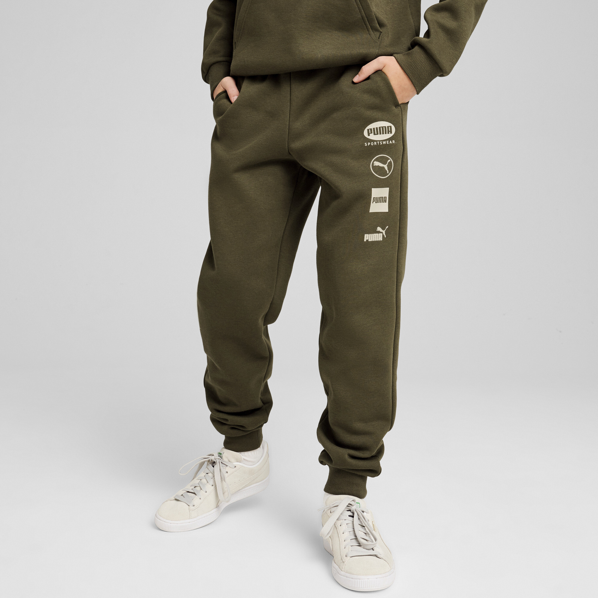 Puma POWER Graphic Hose Teenager Für Herren Für Damen Für Kinder | Mit Print | Dark Olive | Größe: 13-14Y