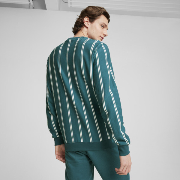 Puma stripe crew neck sweater new arrivals