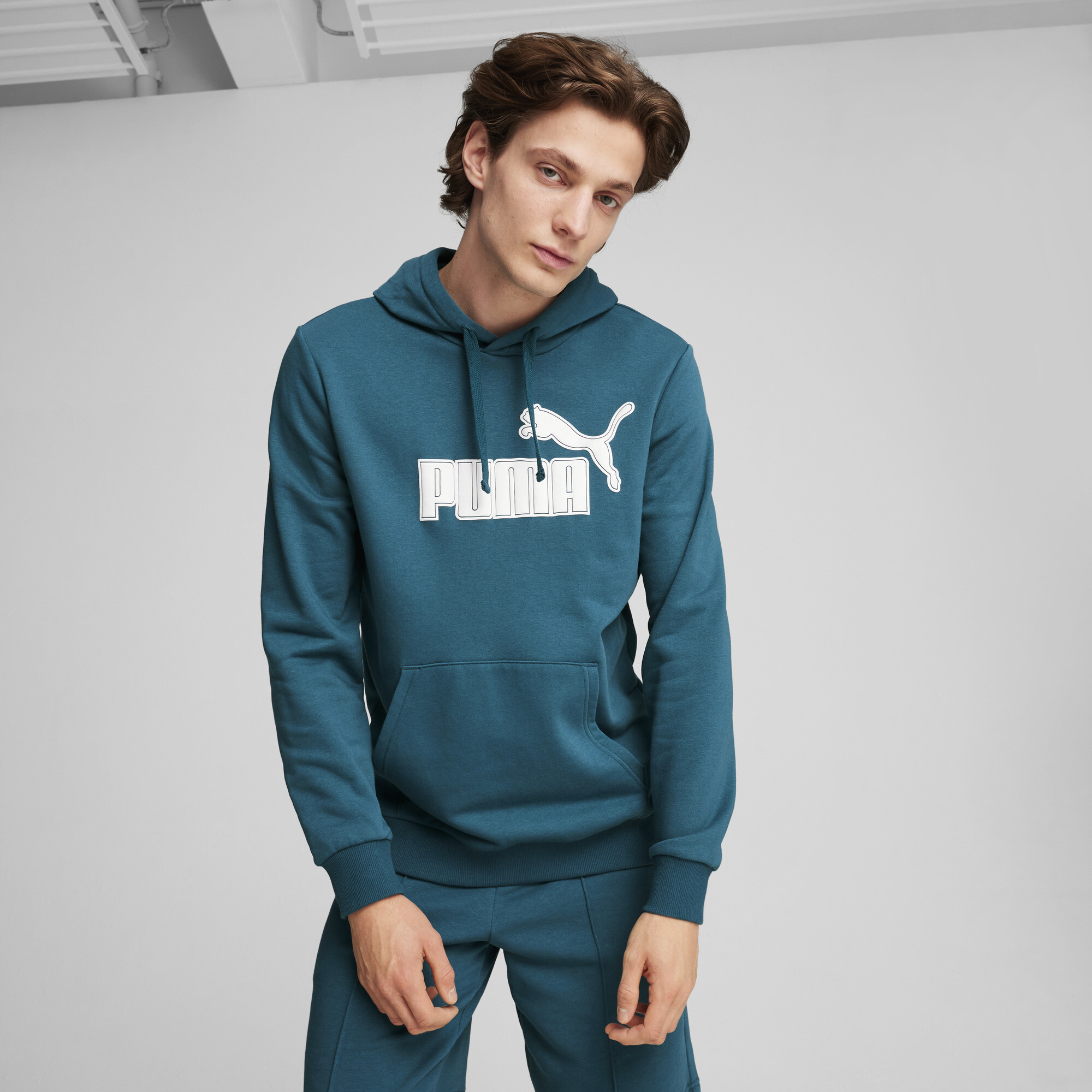 Puma SPORTS CLUB Hoodie Herren | Mit Logo Print | Cold Green | Größe: XS