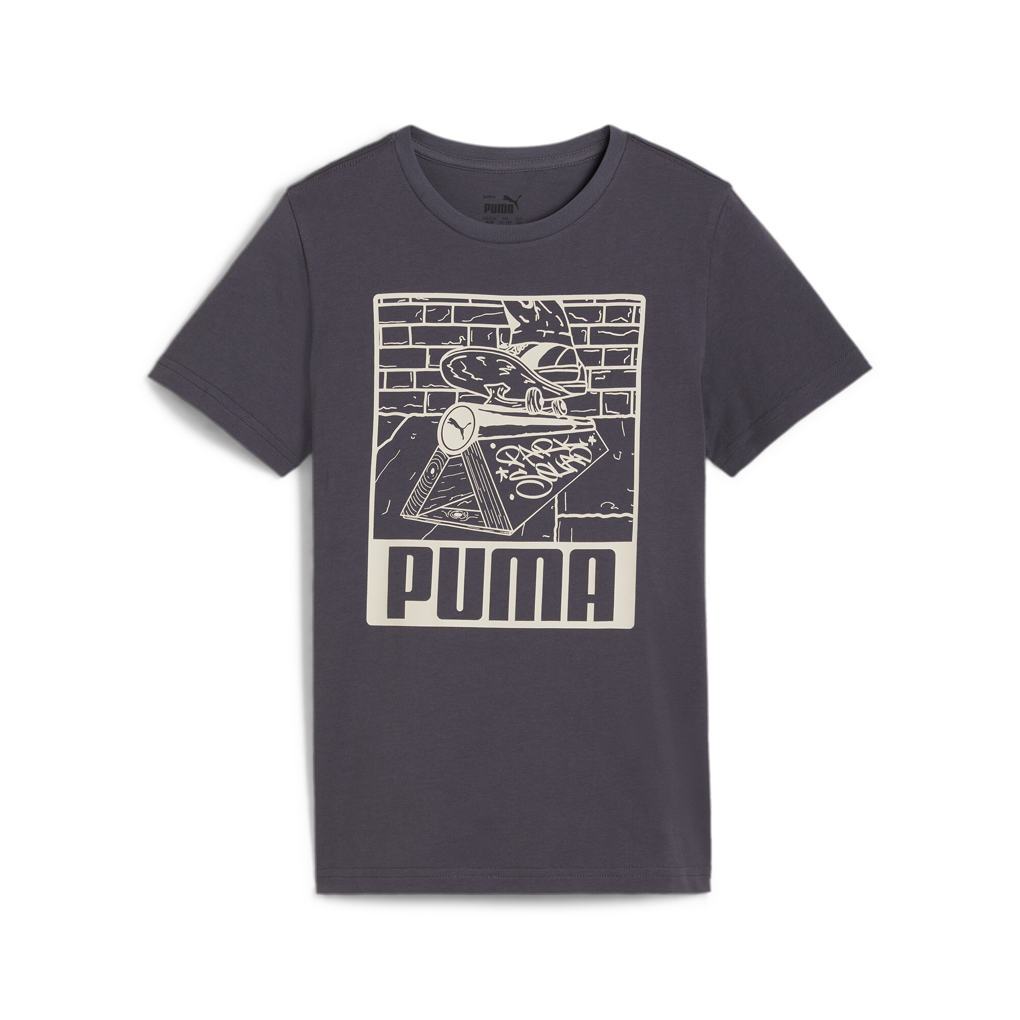 Men's Puma ESS+ MID 90s Graphic Tee Youth, Gray, Size 7-8Y, Shop