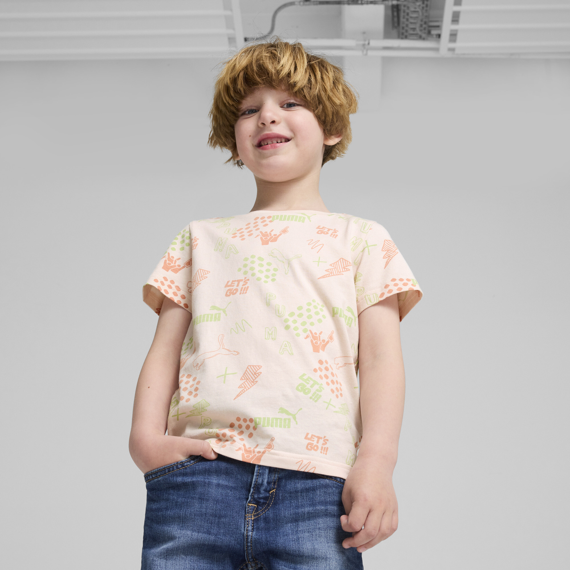 ESS+ Puma T-Shirt Teenager Für Für Kinder | Mit Floral | Island Pink | Größe: 5-6Y