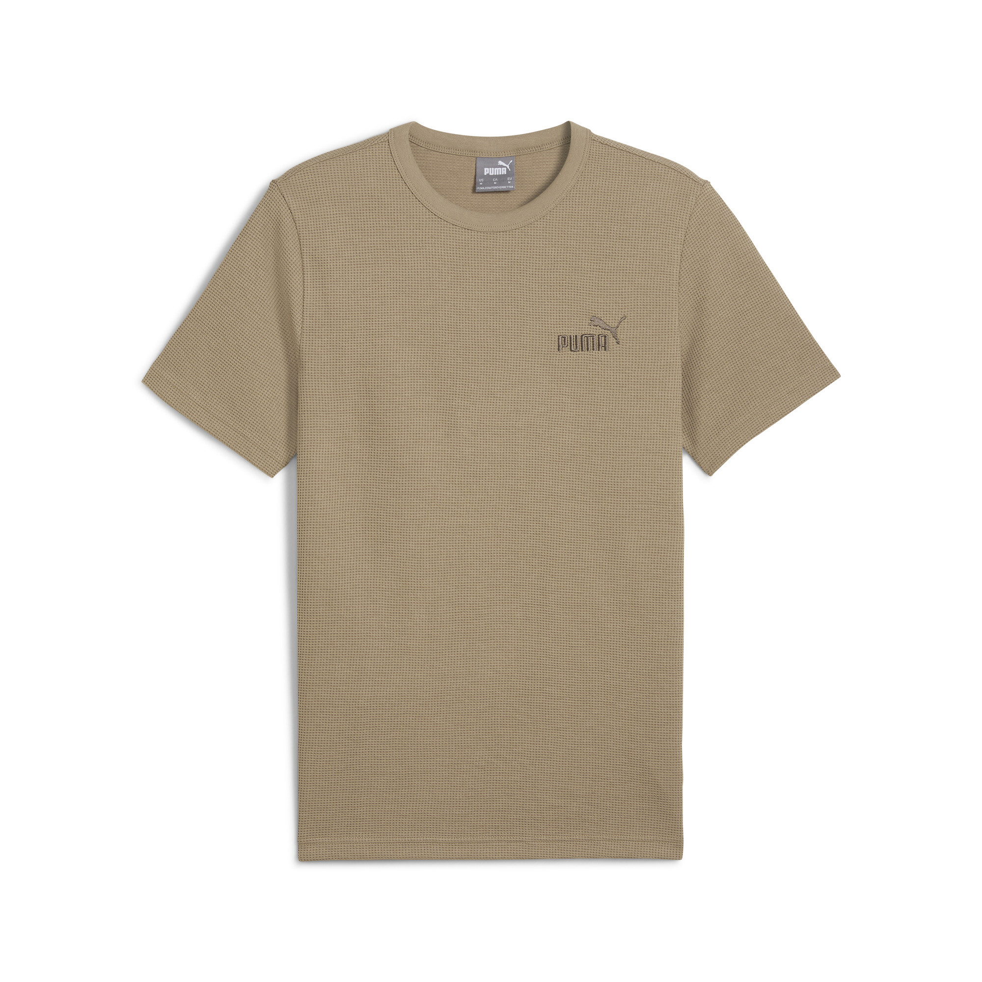 Men's Puma ESS ELEVATED Waffle T-Shirt, Beige, Size XS, Clothing