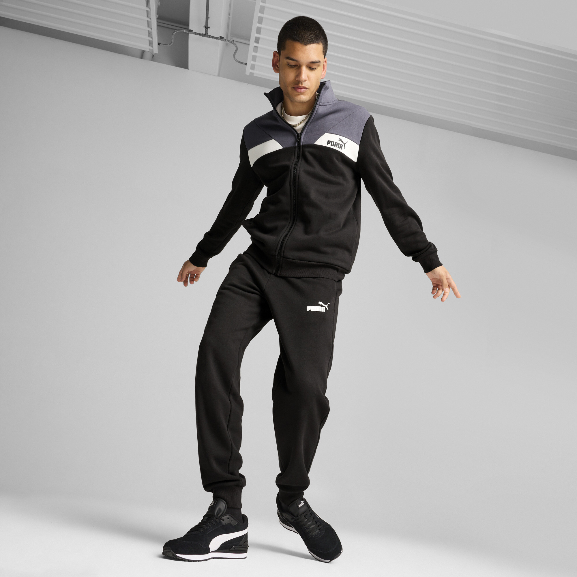 Men's Puma POWER Tracksuit, Black, Size XL, Clothing