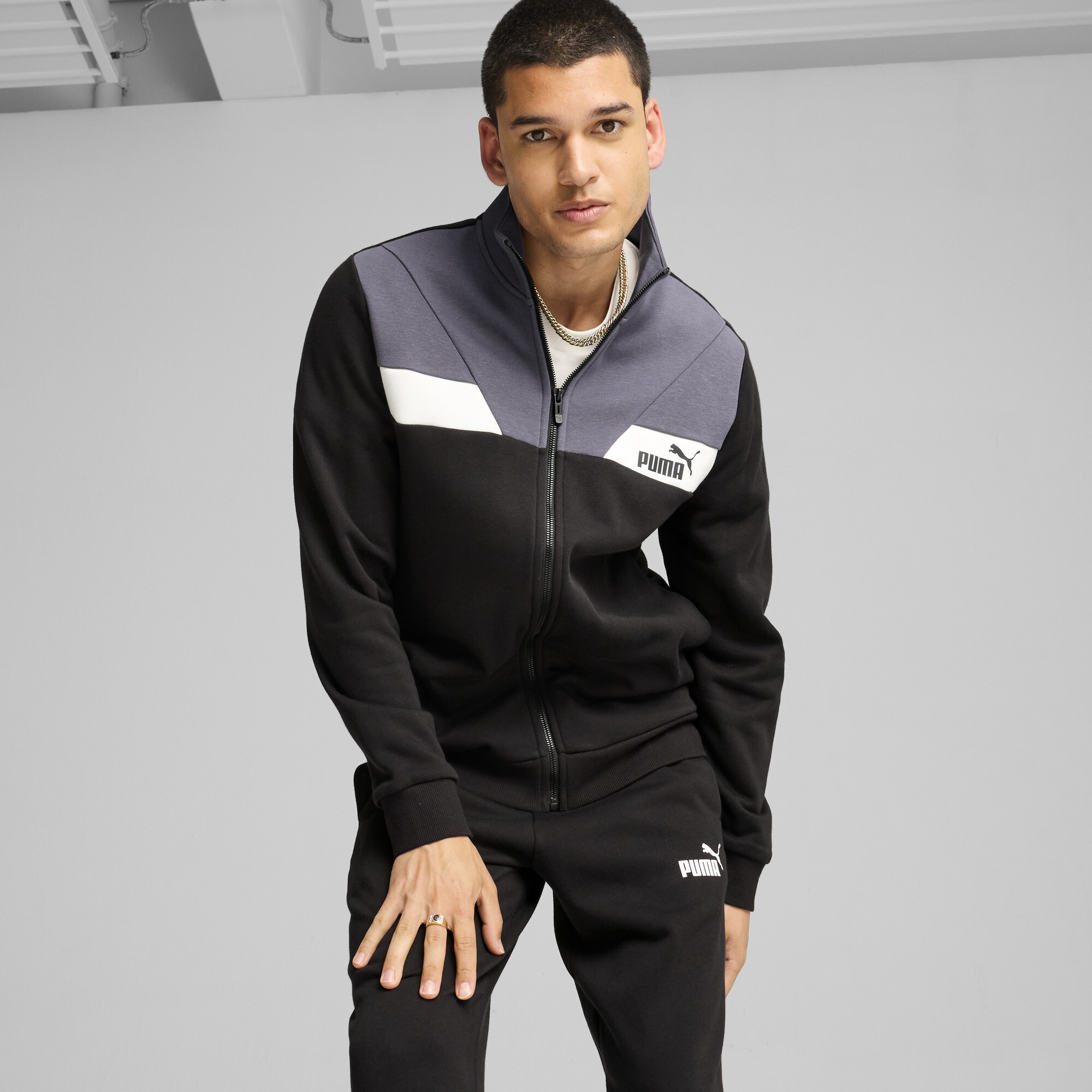 Men's Puma POWER Tracksuit, Black, Size XL, Clothing