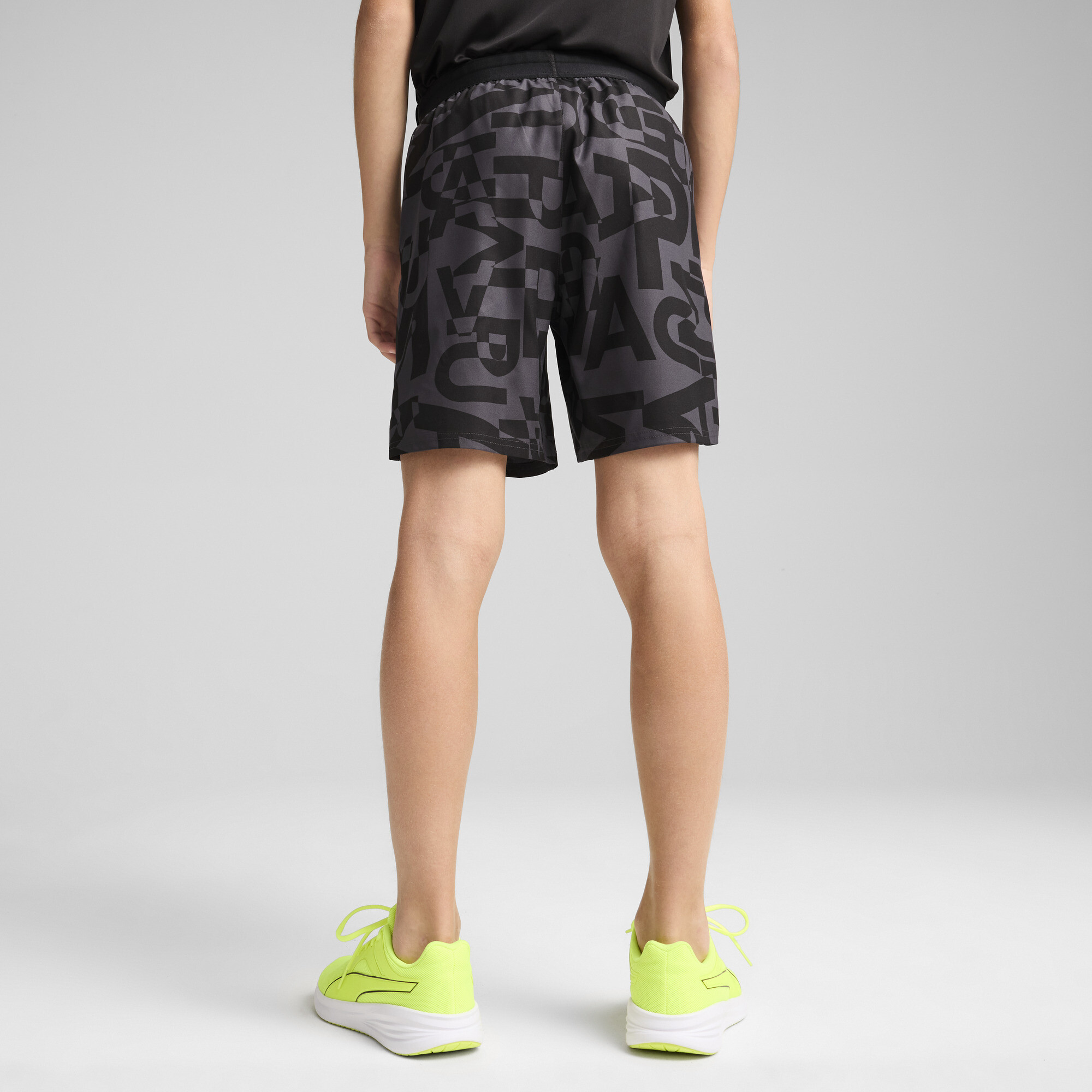 Men's Puma All-Over Print Shorts Youth, Black, Size 13-14Y, Shop