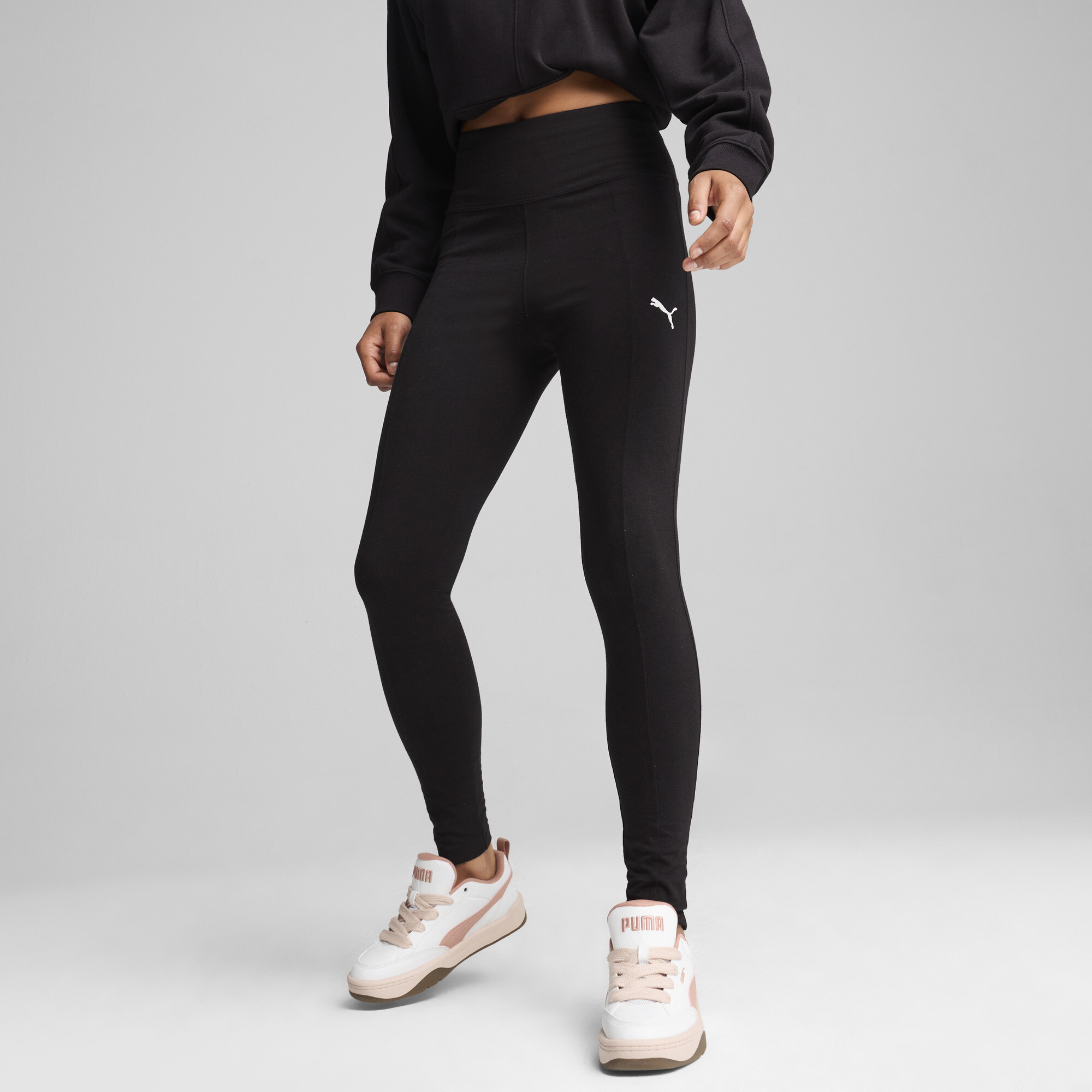 Puma HER Hochgeschnittene Leggings Damen | Mit Plain | Black | Größe: M