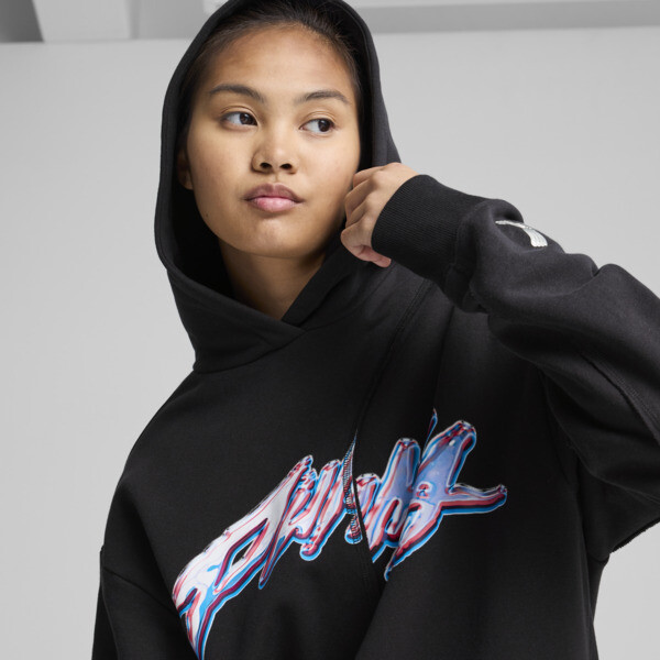 Ladies black puma hoodie top