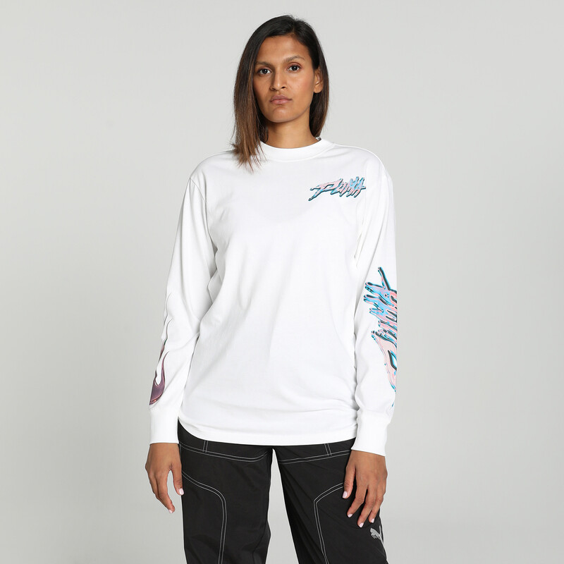 

Women's PUMA Cherry On Top Long Sleeve Oversized Fit Basketball Tee