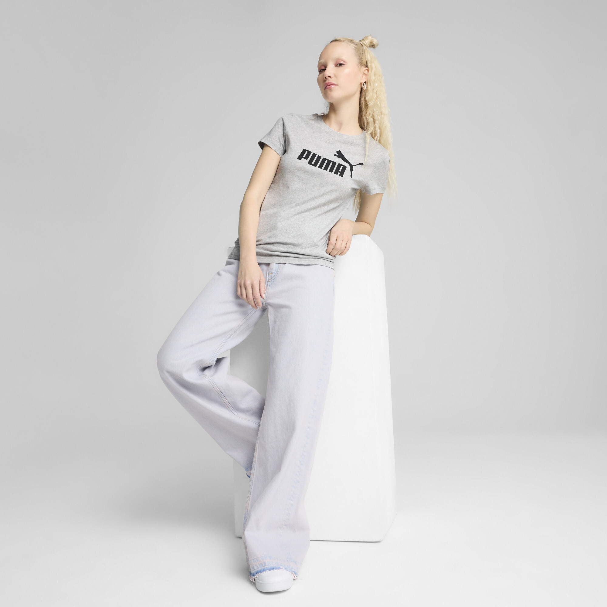 PUMA ESS No. 1 T-shirt met logo voor Dames, Grijs, Maat M thumbnail 6