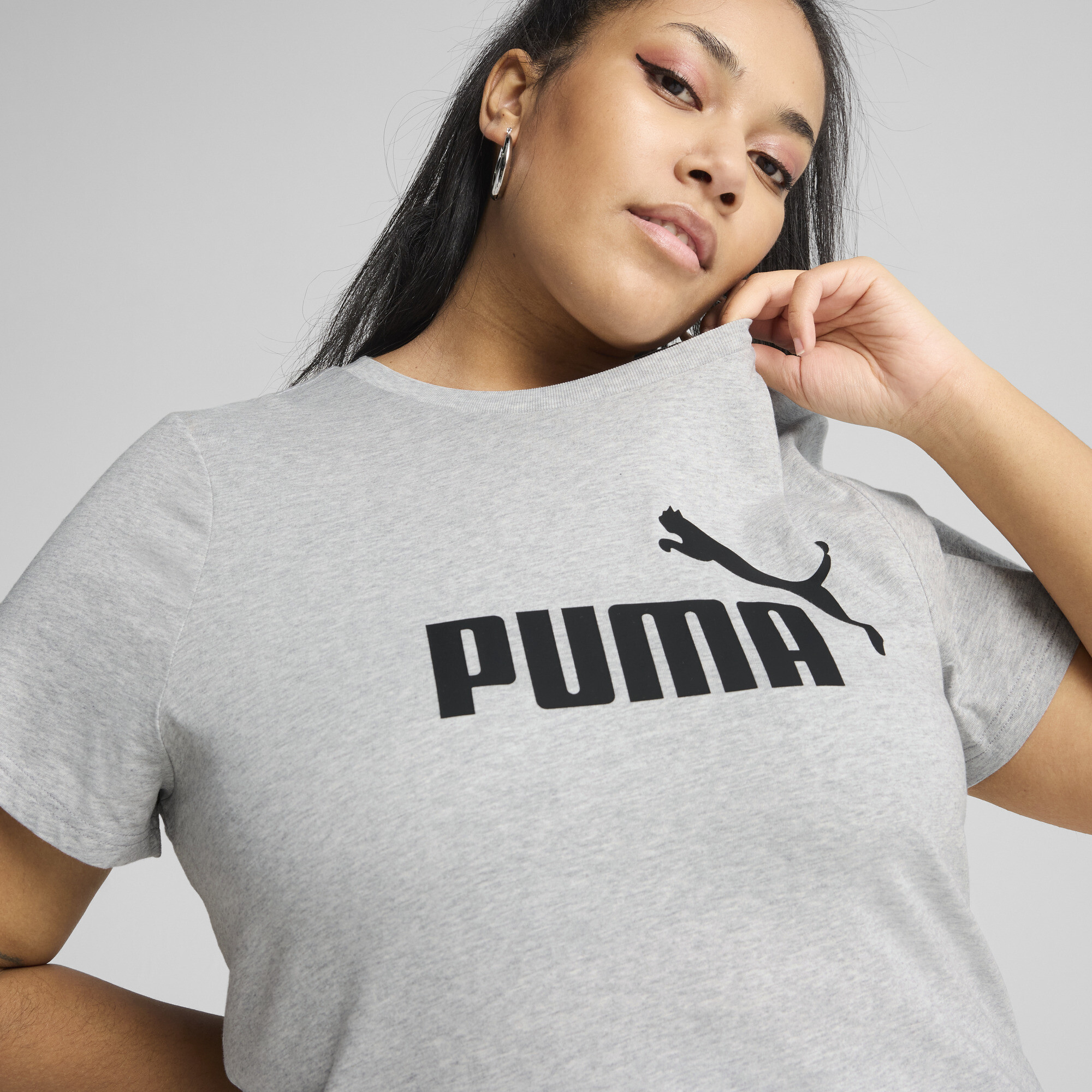 PUMA ESS No. 1 T-shirt met logo voor Dames, Grijs, Maat M thumbnail 4