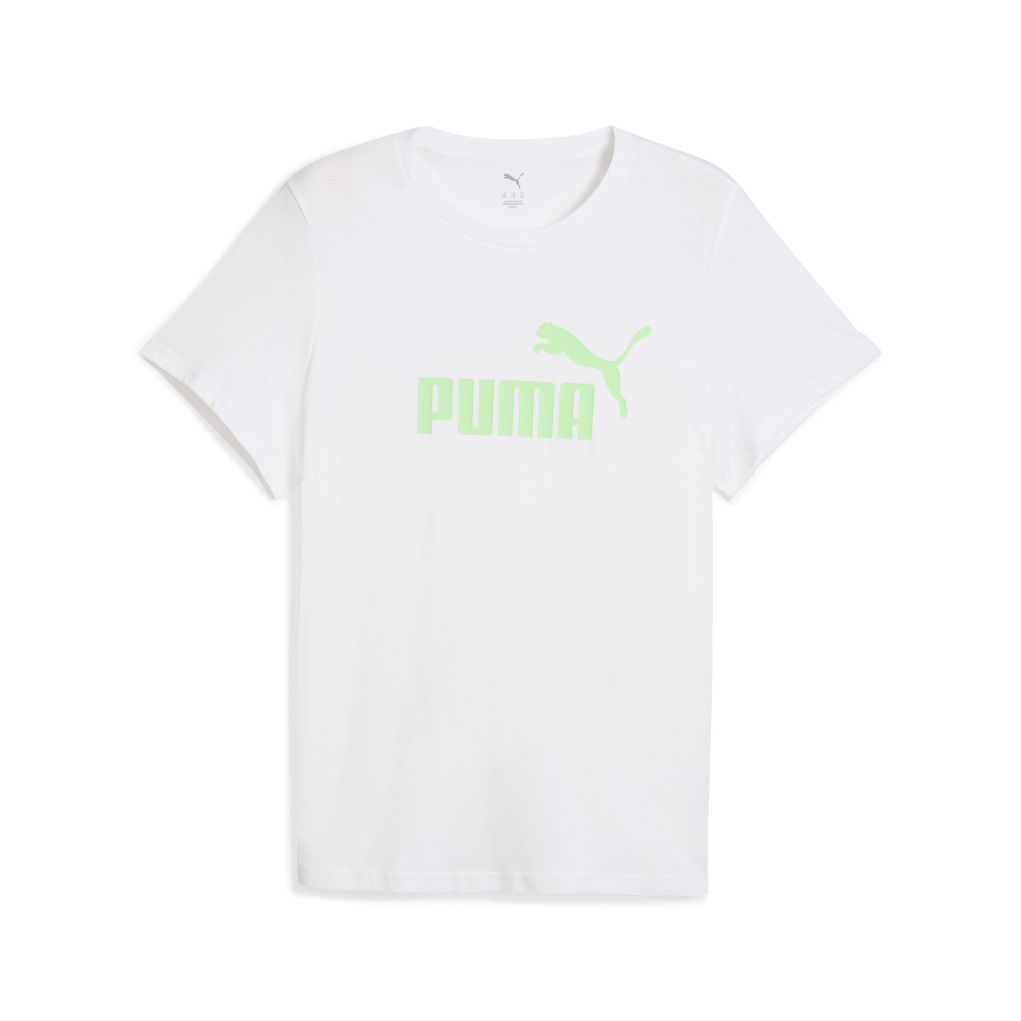 Puma ESS No. 1 Logo T-Shirt Damen | Mit Logo Print | White/Spring Fern | Größe: XXS