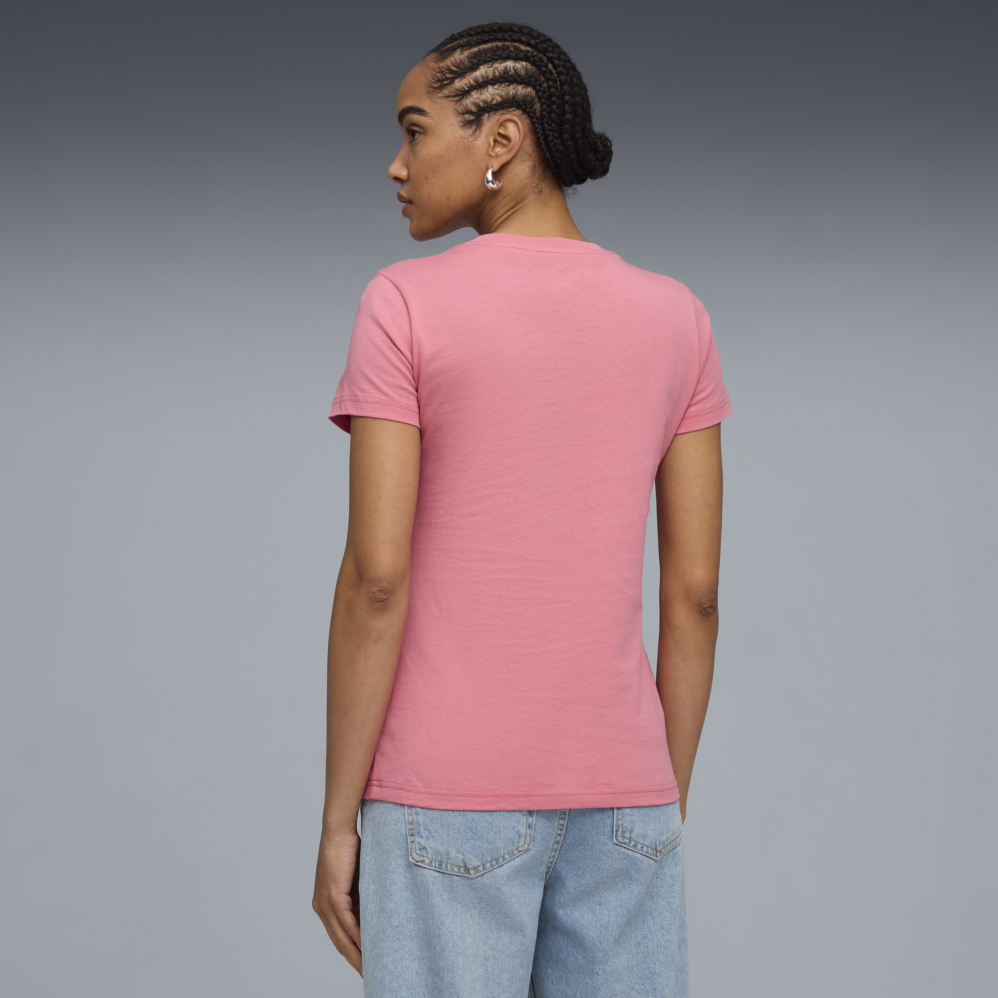 PUMA ESS No. 1 Logo T-shirt voor Dames, Roze, Maat L thumbnail 5