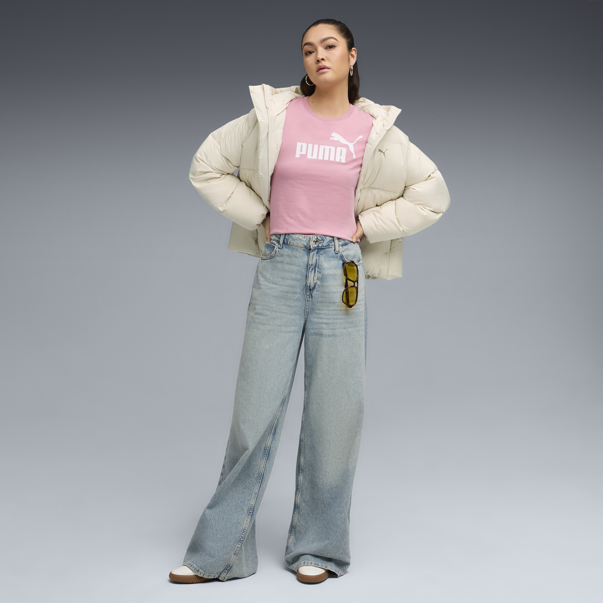 PUMA ESS No. 1 Logo T-shirt voor Dames, Roze, Maat 3XL thumbnail 4