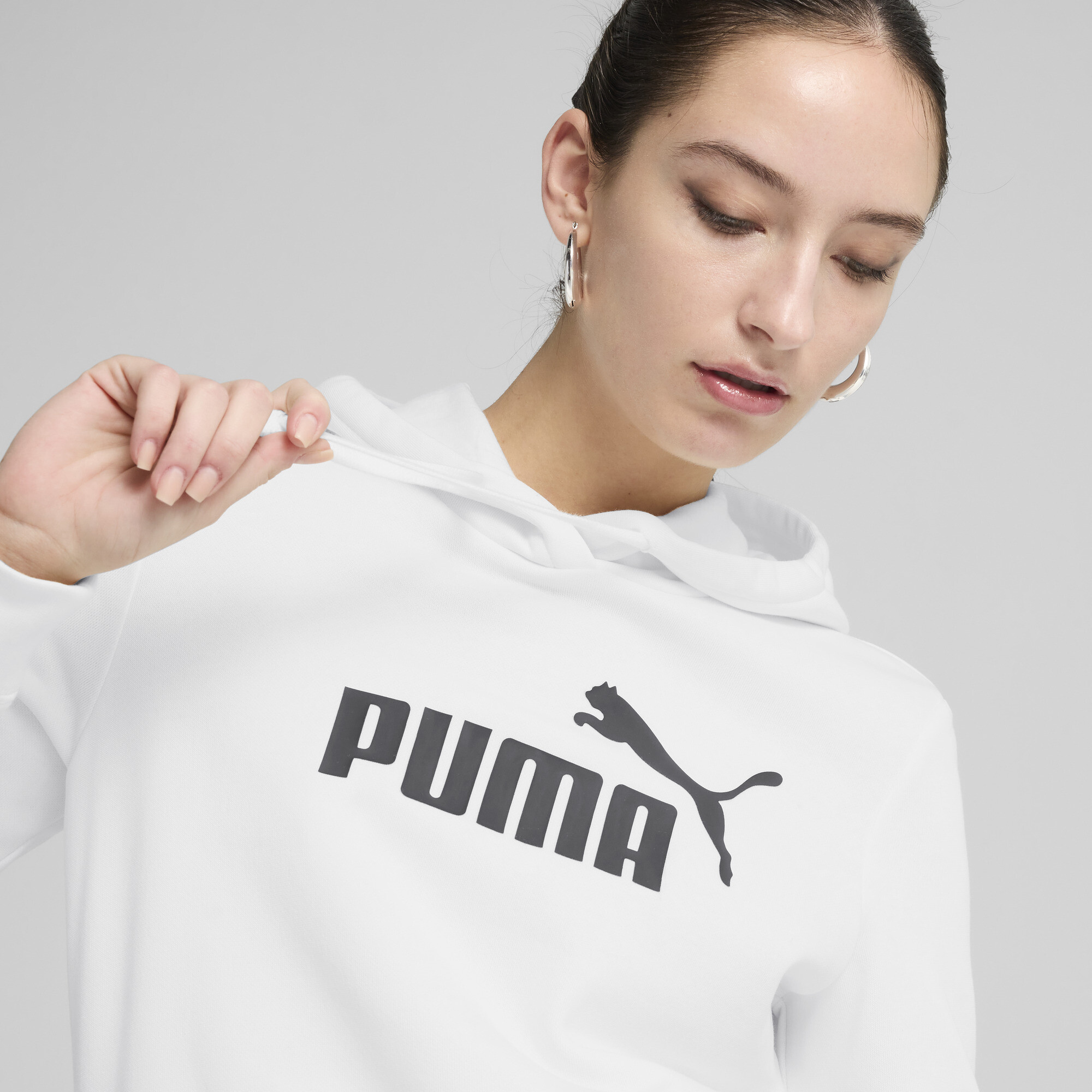 PUMA ESS No. 1 Logo hoodie voor Dames, Wit, Maat XL thumbnail 4