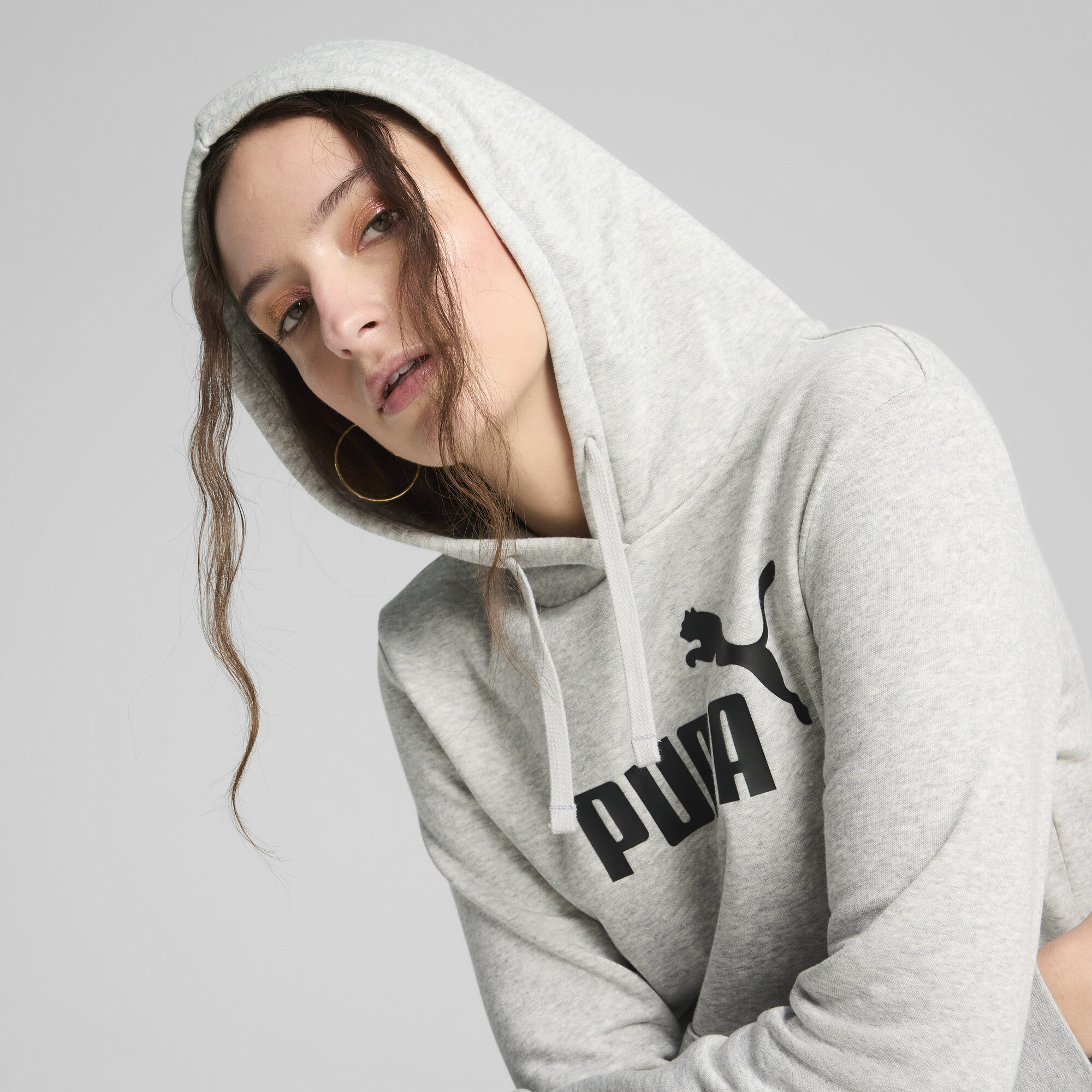 PUMA ESS No. 1 Logo hoodie voor Dames, Grijs, Maat XL thumbnail 4