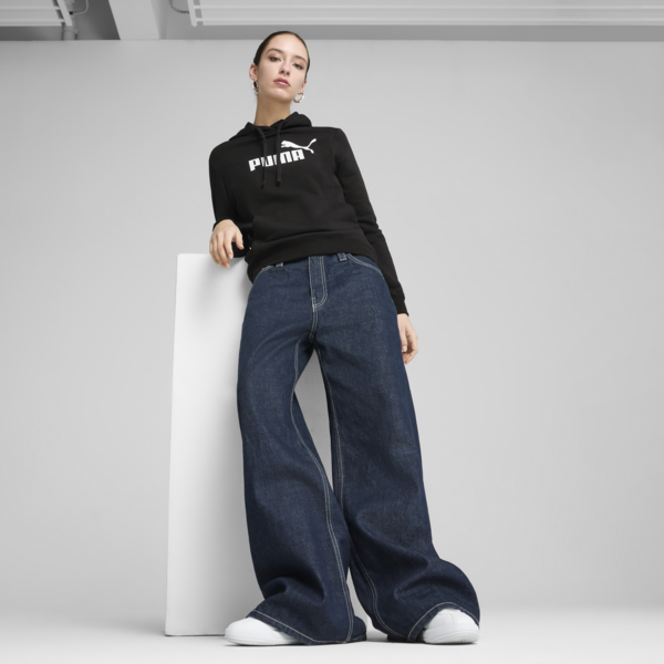 ESS No. 1 Logo Hoodie Women, PUMA Black, large-MEX