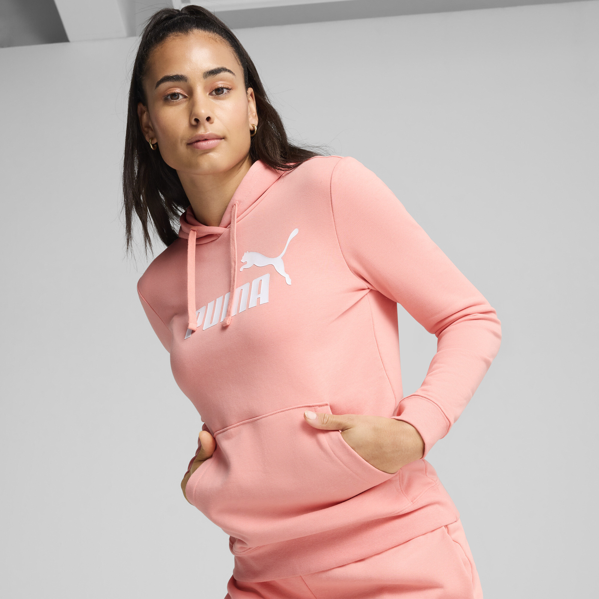 Puma ESS No. 1 Logo Hoodie Damen | Mit Logo Print | Pink Fruit | Größe: 3XL