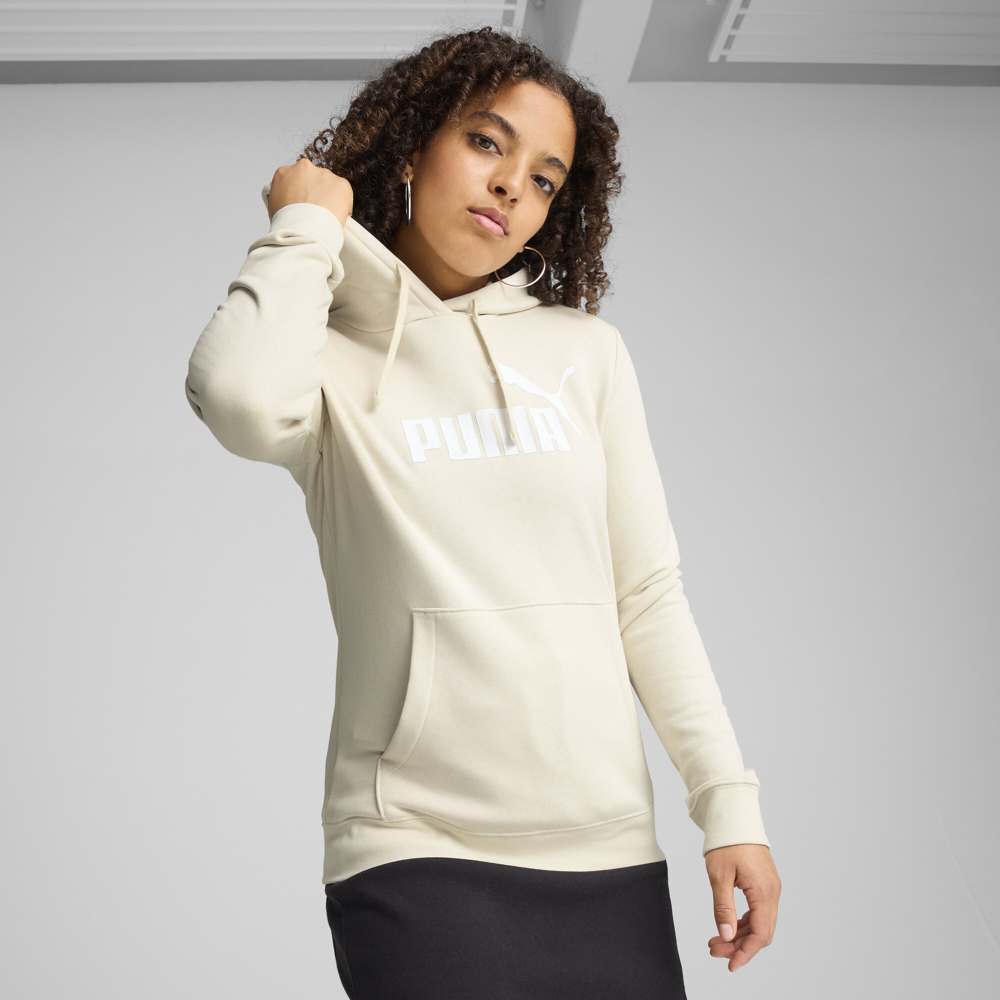 Puma ESS No. 1 Logo Hoodie Damen | Mit Logo Print | Alpine Snow | Größe: L