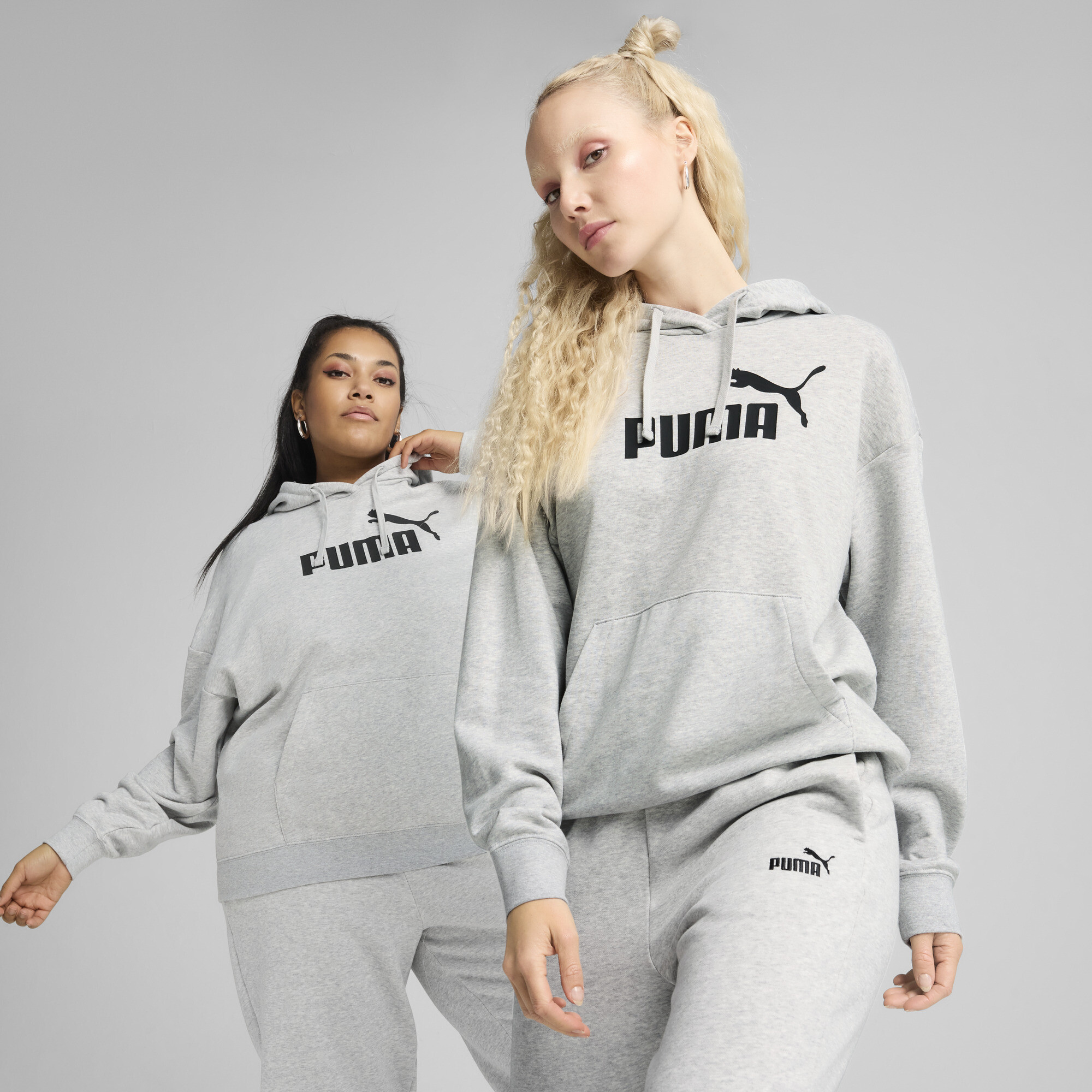 Puma ESS No. 1 Logo Comfort Hoodie Damen | Mit Logo Print | Light Gray Heather | Größe: XXL