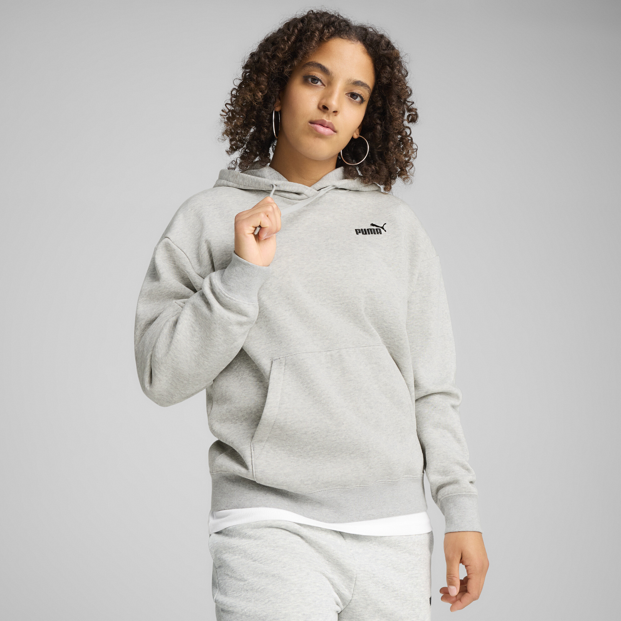 PUMA Essentials Small No. 1 Logo Comfort hoodie voor Dames, Grijs, Maat XS