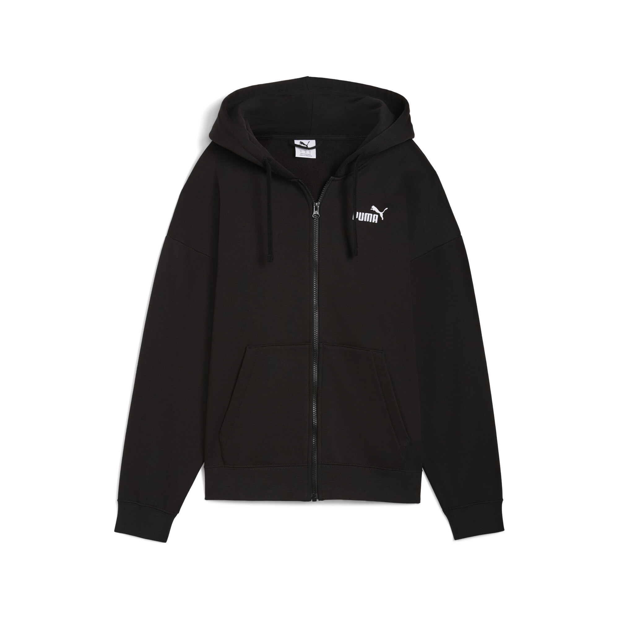 PUMA ESS Small No. 1 Logo Comfort hoodie met volledige ritssluiting voor Dames, Zwart, Maat M thumbnail 3