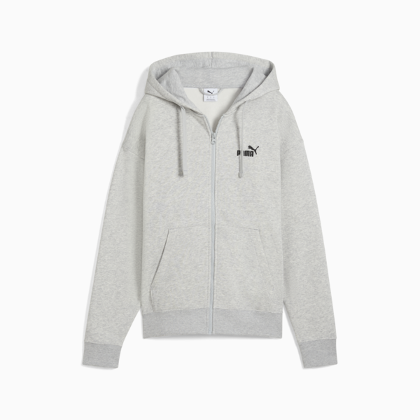 ESS Small No. 1 Logo Comfort Full-Zip Hoodie Women, Light Gray Heather, large-ZAF