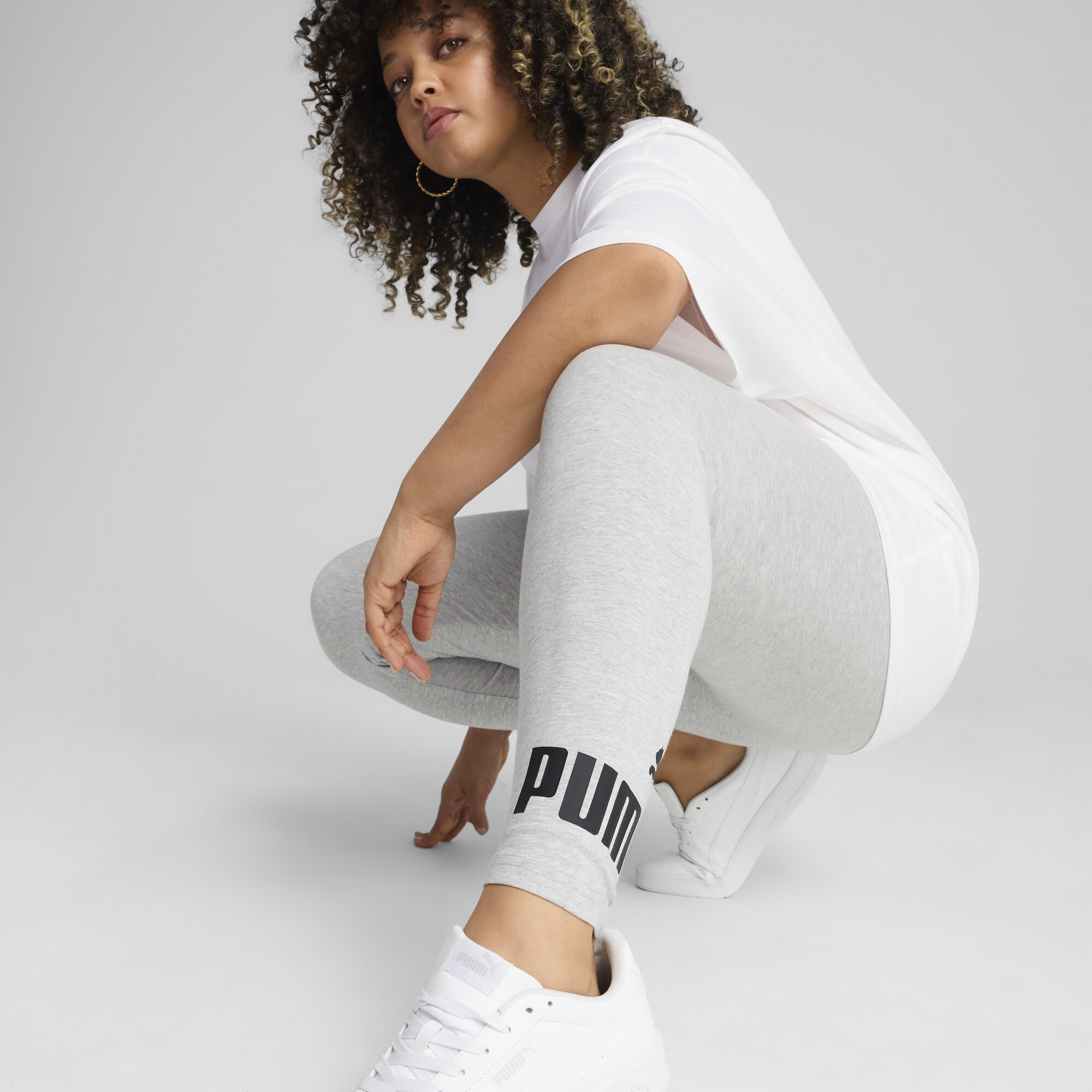 PUMA ESS No. 1 Logo legging voor Dames, Grijs, Maat 3XL thumbnail 4